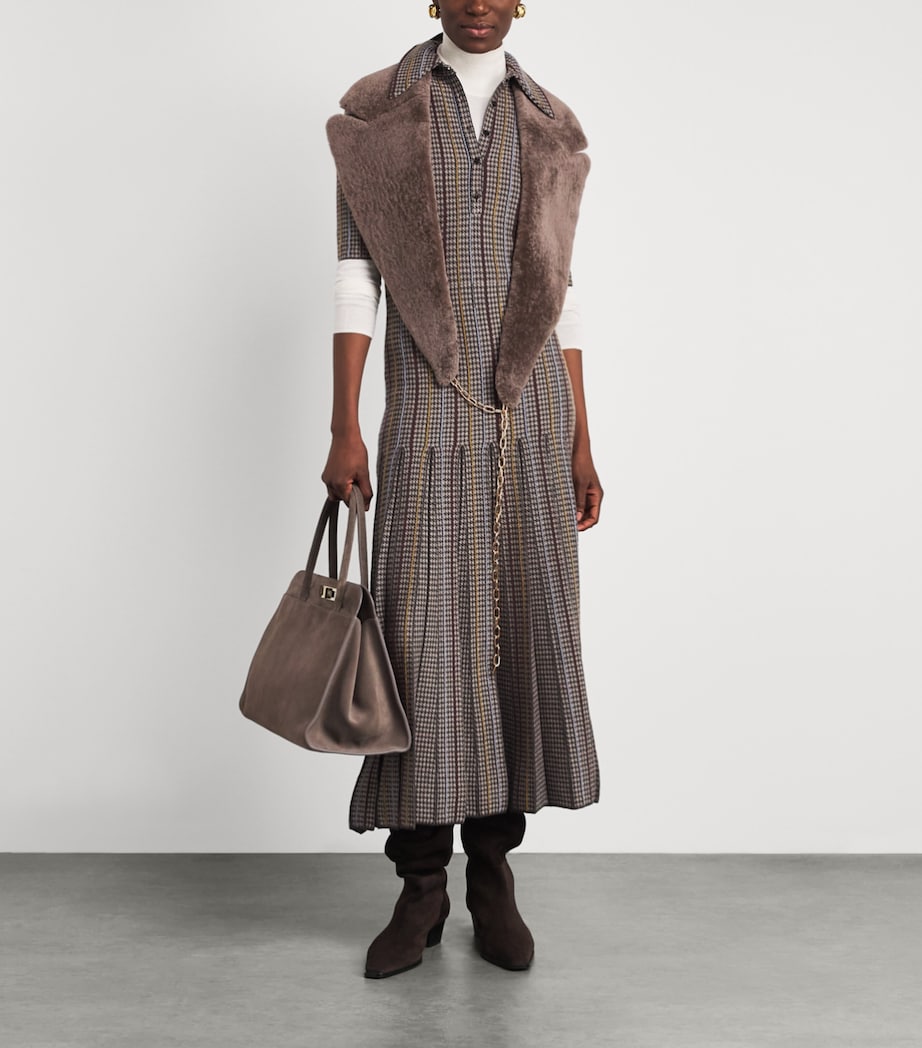 Gabriela Hearst Brown Beaver Fur Elliot Coat Collar | Harrods UK