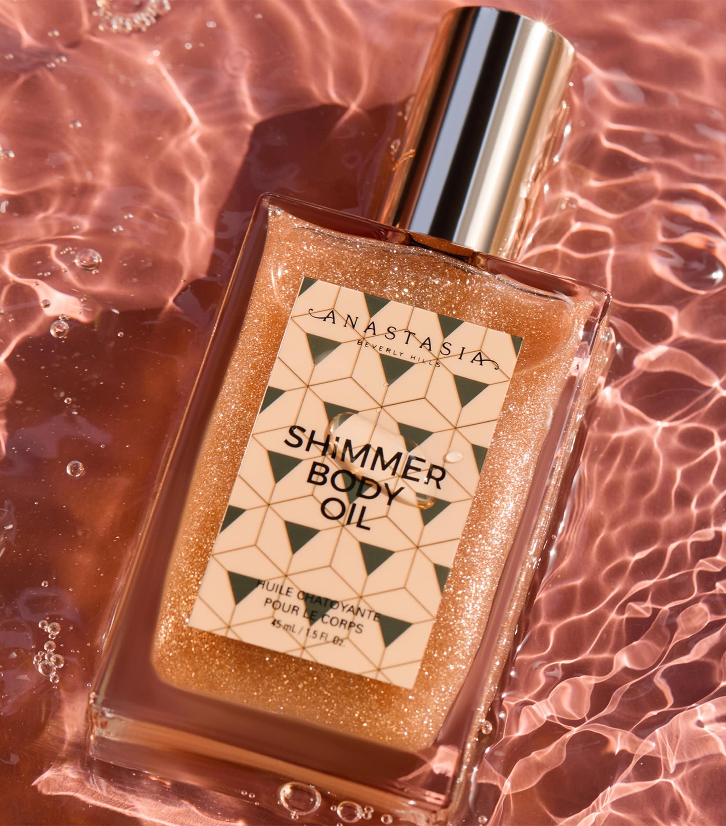 Shimmer Body Oil (45ml) ROSE GOLD Image 2