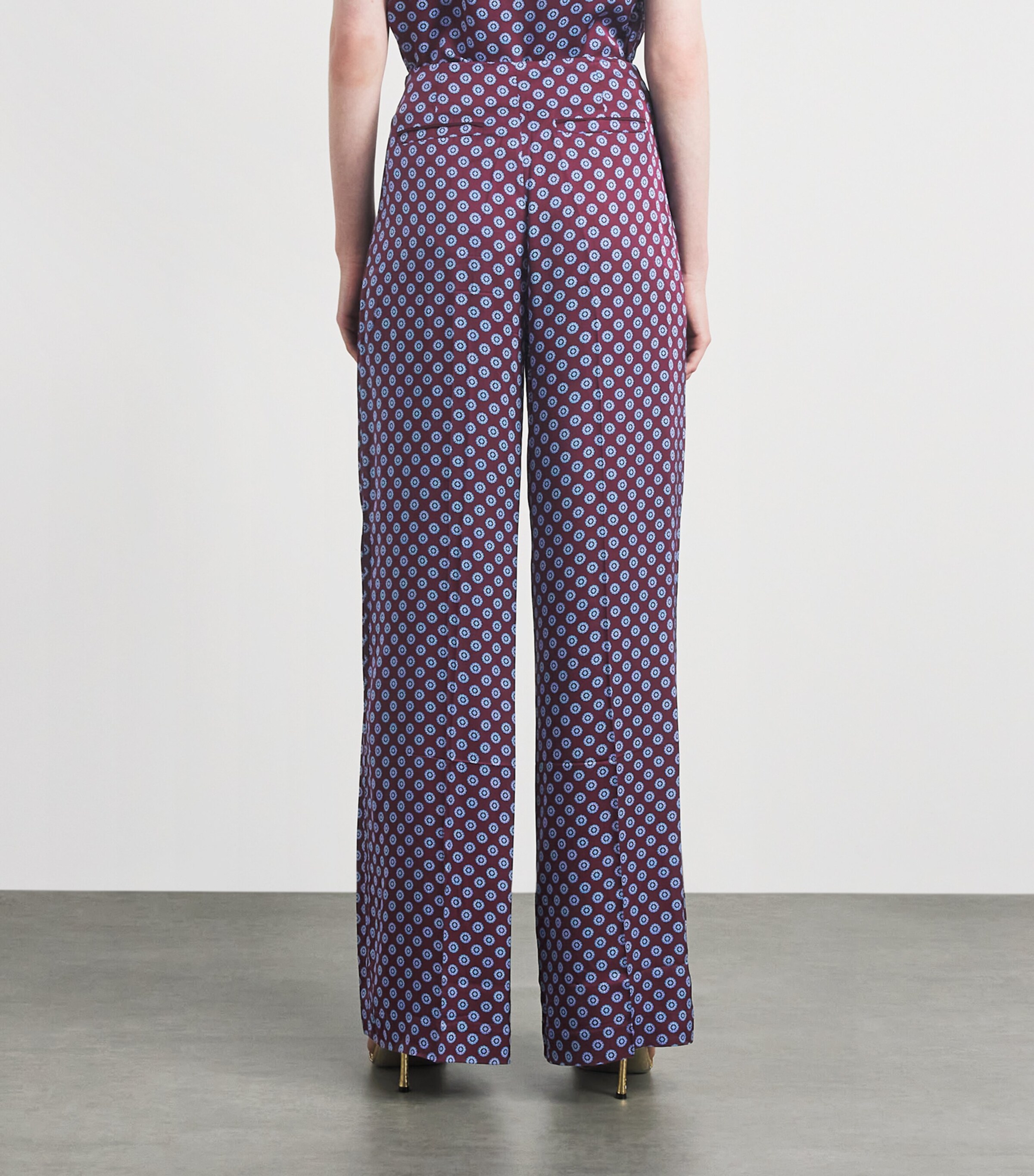 Claudie Pierlot Womens Satin Printed Shirt Burgundy Print Image 5