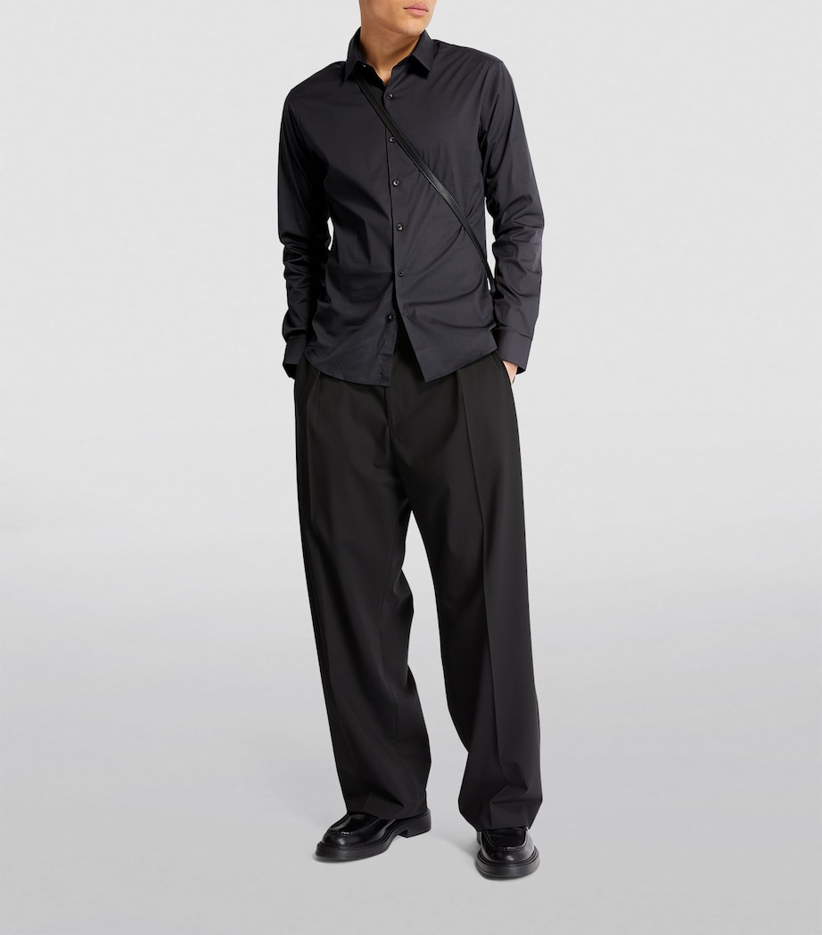 Cotton-Blend Long-Sleeve Shirt BLACK Image 2