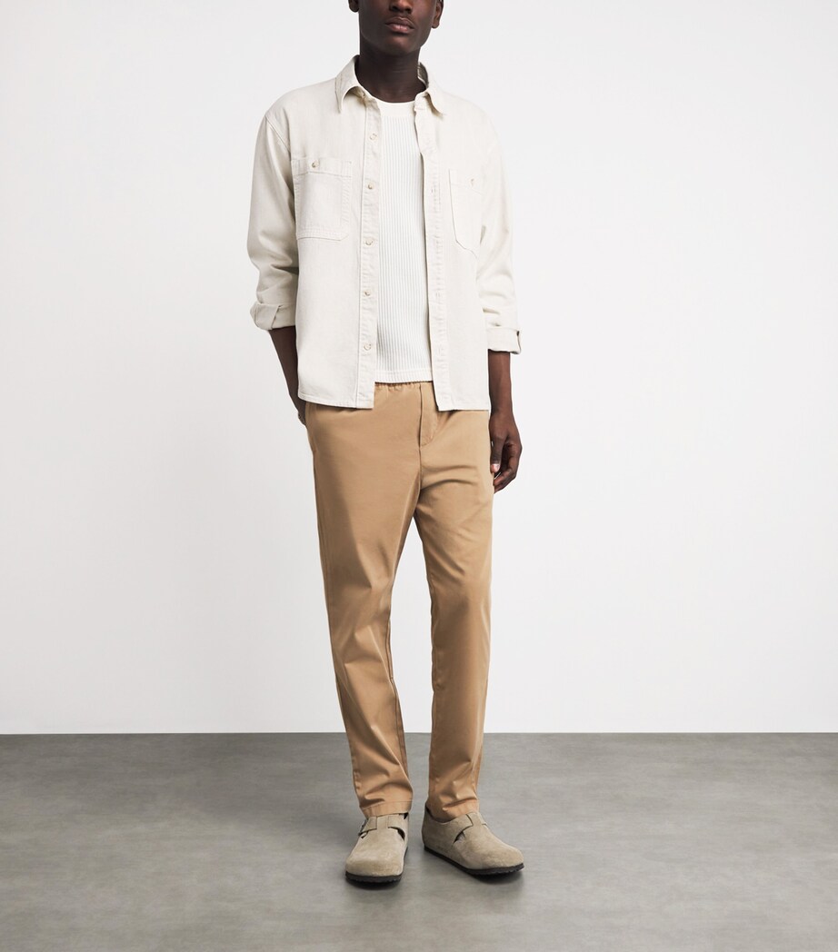 7 For All Mankind Mens Luxe Performance Plus Sateen Joggers Beige Image 2