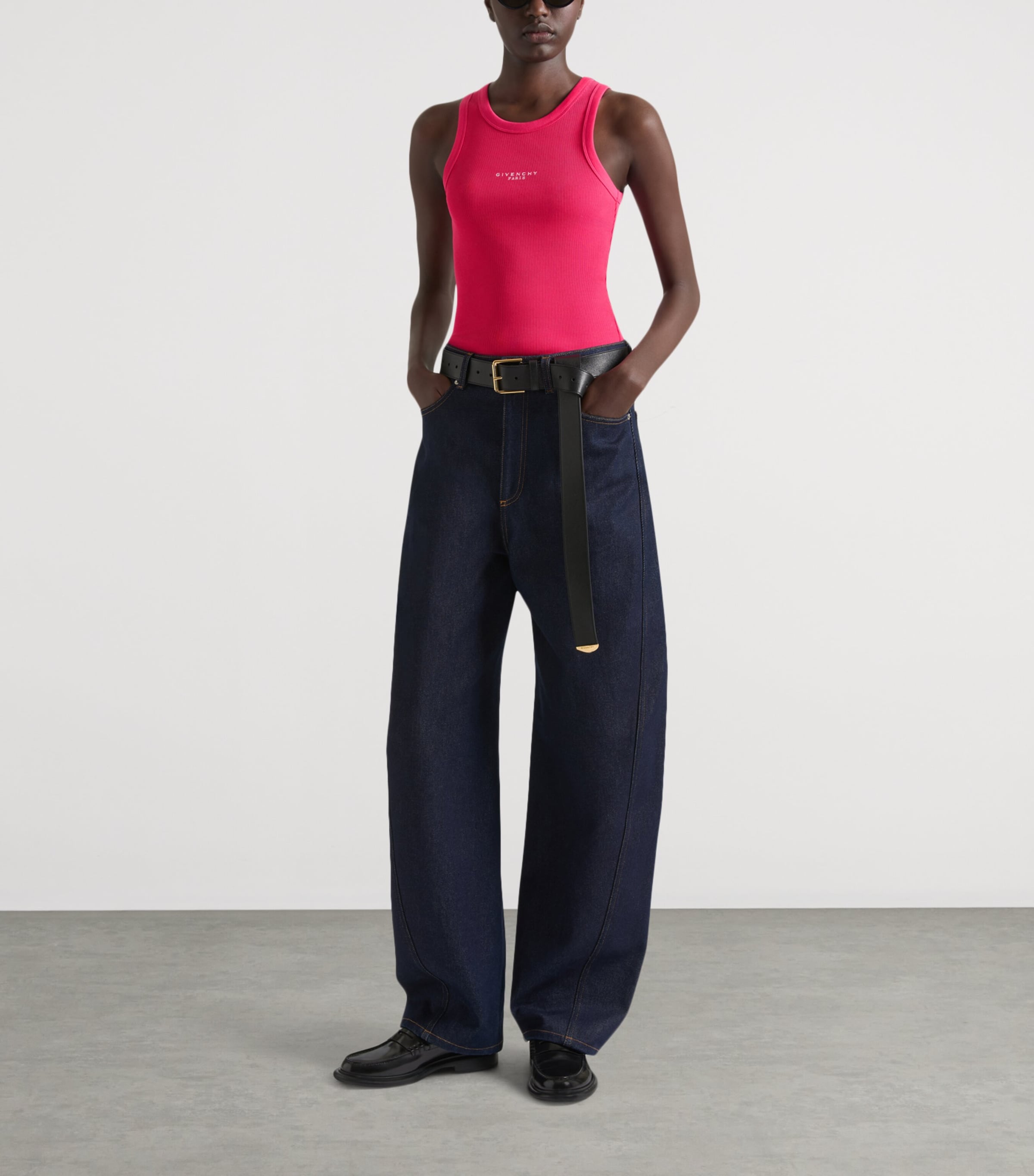 Givenchy Womens Stretch-Cotton Logo Tank Top Image 2