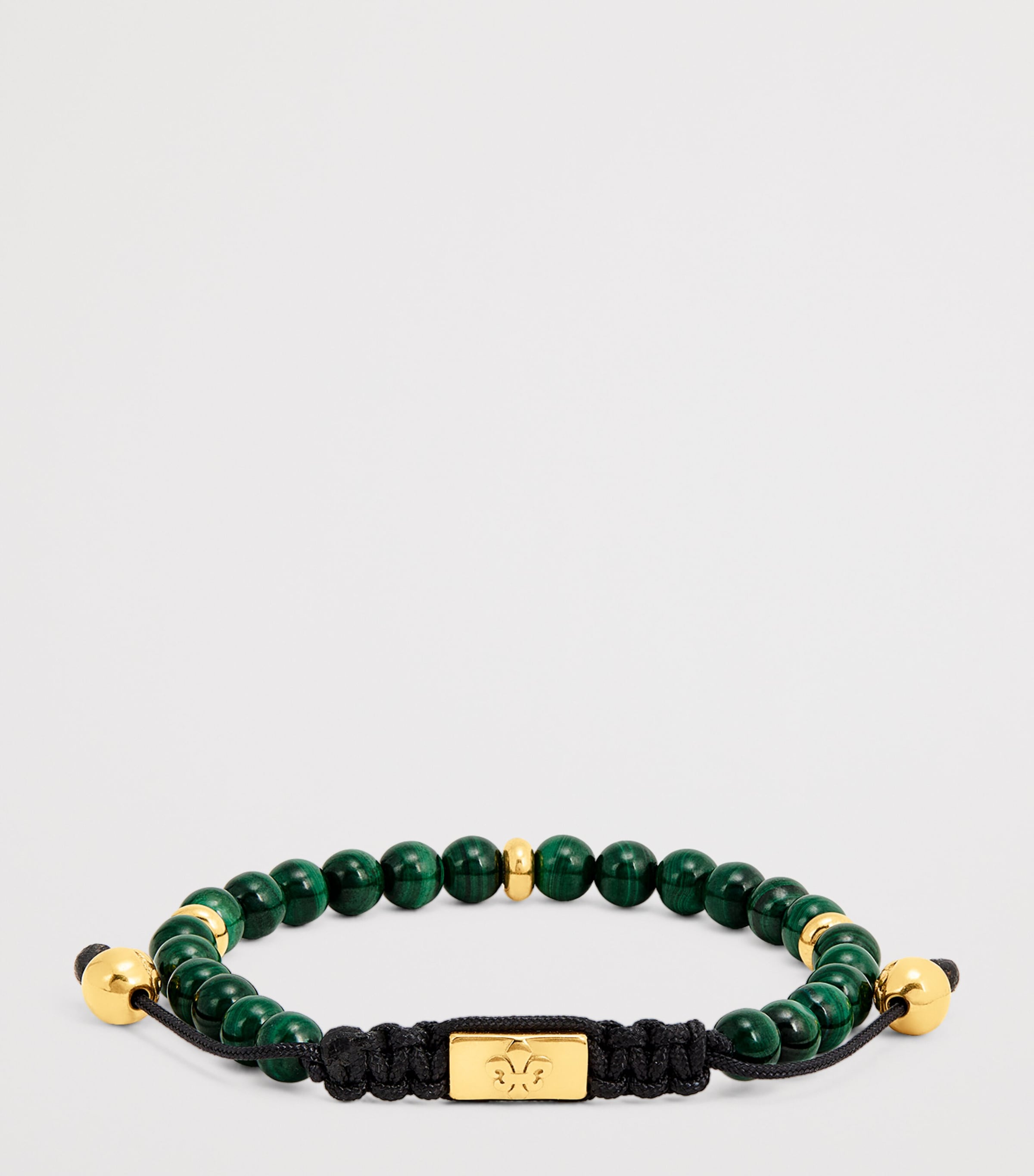 Gold-Plated Stainless Steel and Malachite Beaded Bracelet MULTI Image 3