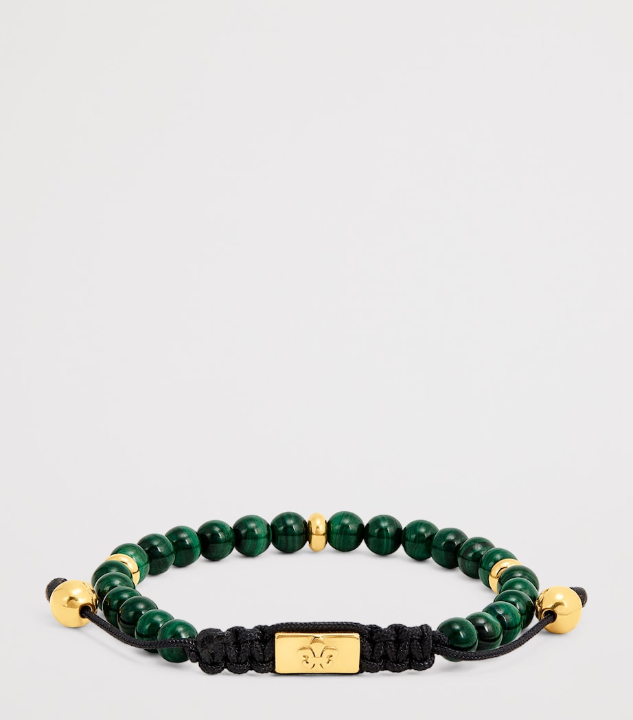 Gold-Plated Stainless Steel and Malachite Beaded Bracelet MULTI Image 3