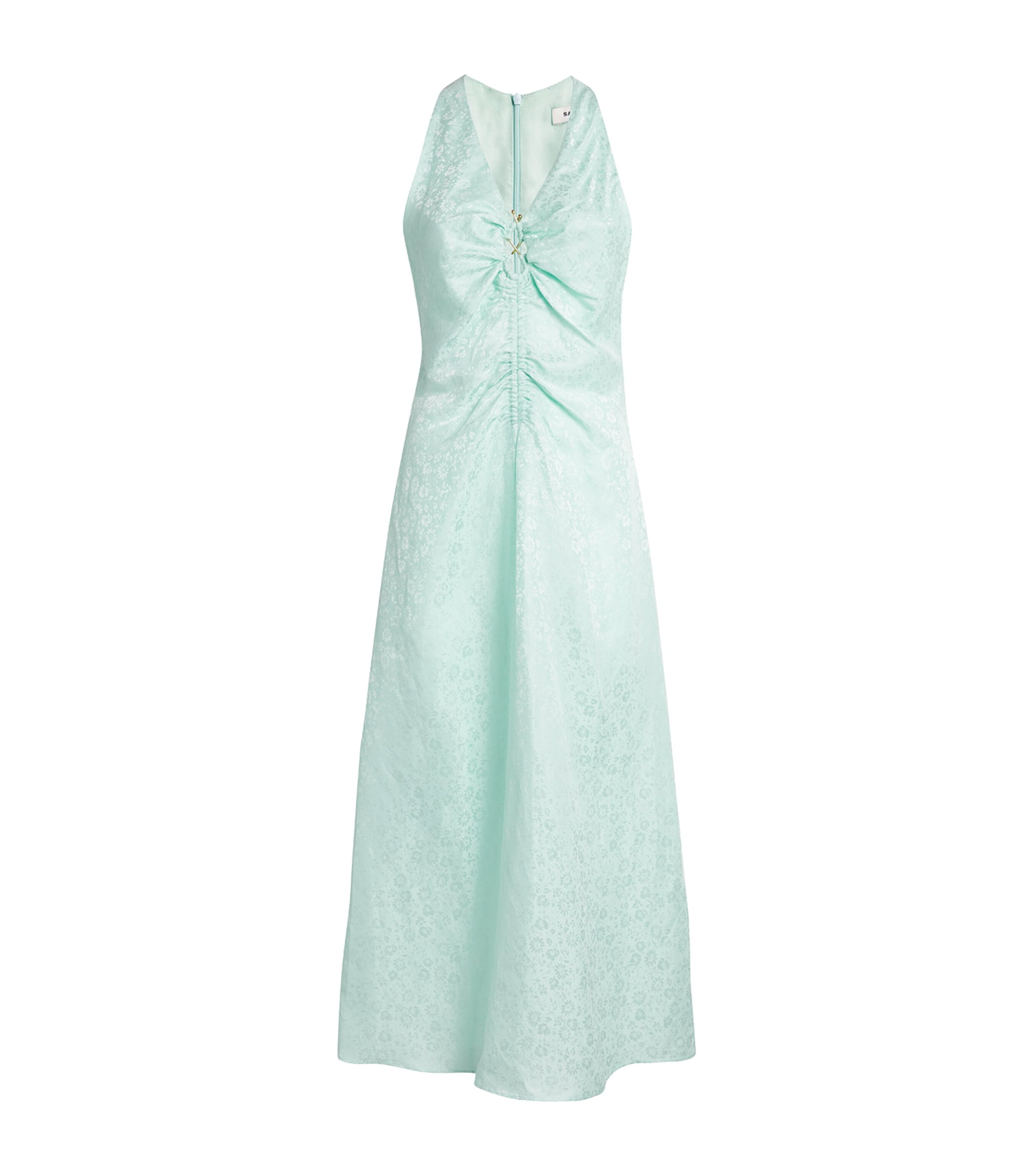 Sandro Paris Womens Floral-Jacquard Maxi Dress Light Green Image 1