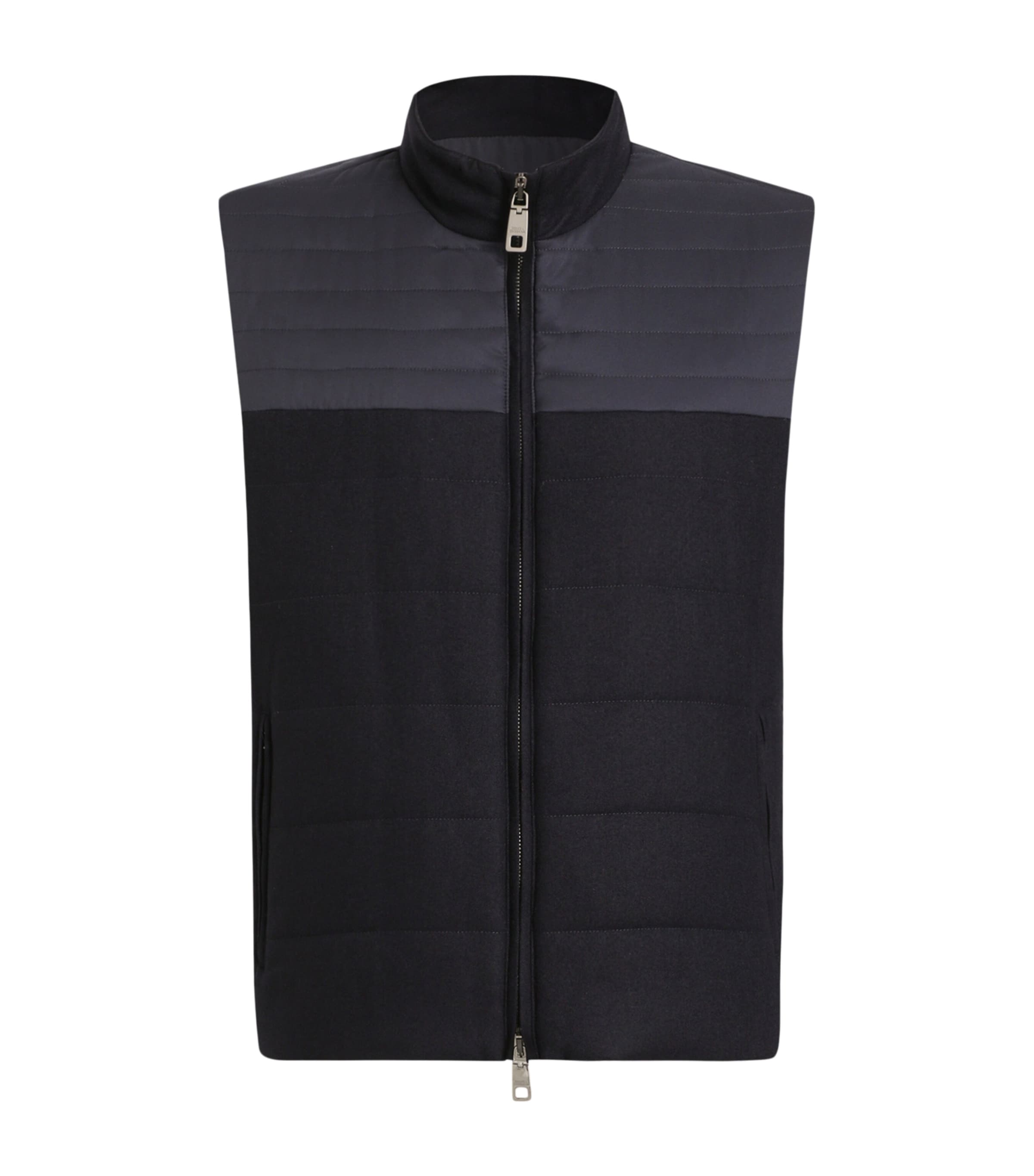 Dolce&Gabbana Mens Cotton-Blend Padded Gilet Very Dark Blue Image 1