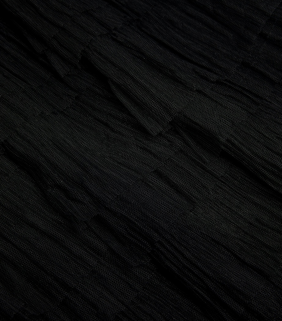 Semi-Sheer Midi Skirt BLACK Image 5