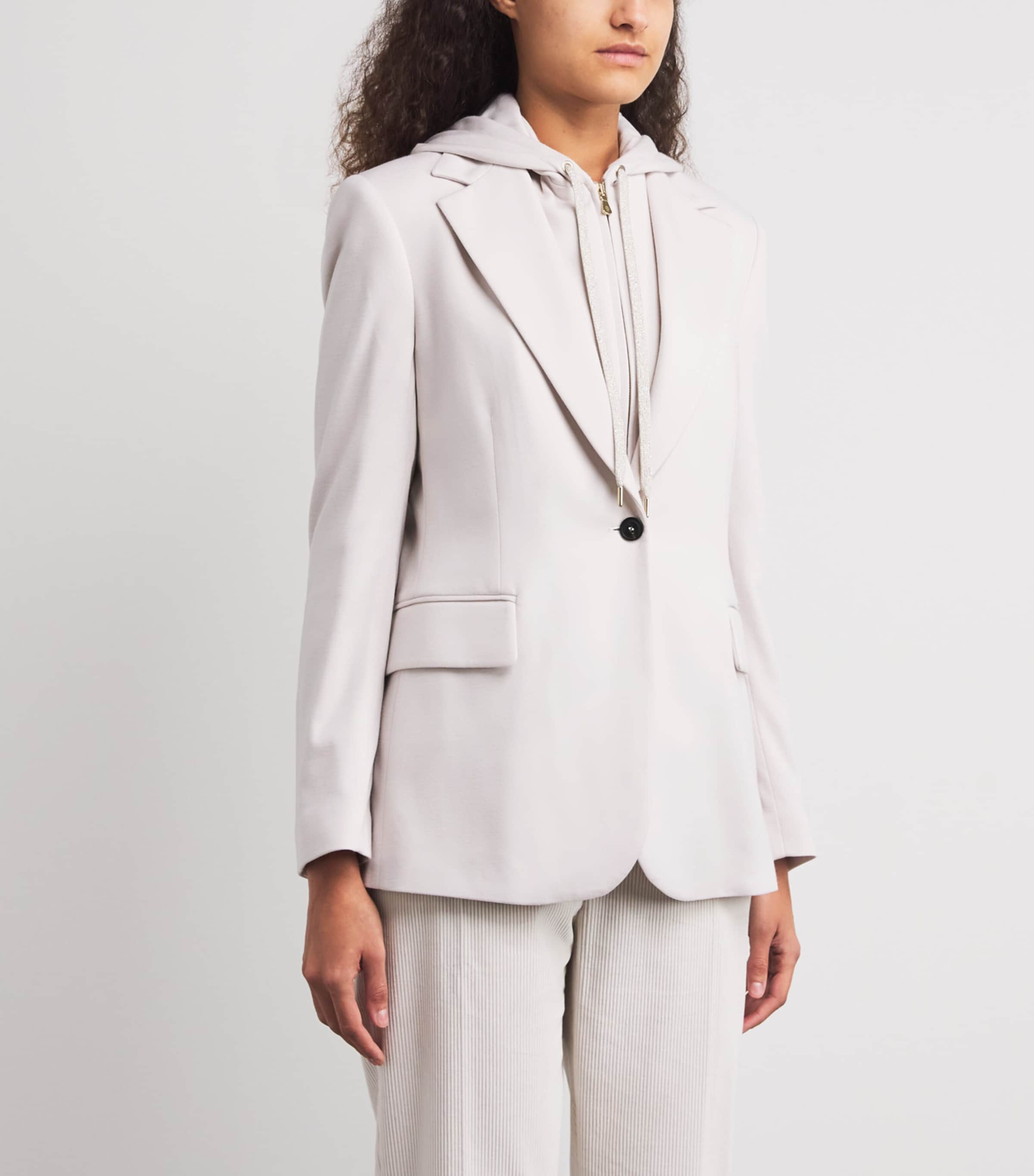 Stretch-Cotton Layered Blazer SABBIA Image 3