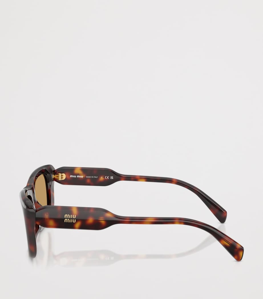Miu Miu Tortoiseshell Rectangle Sunglasses Brown Image 3