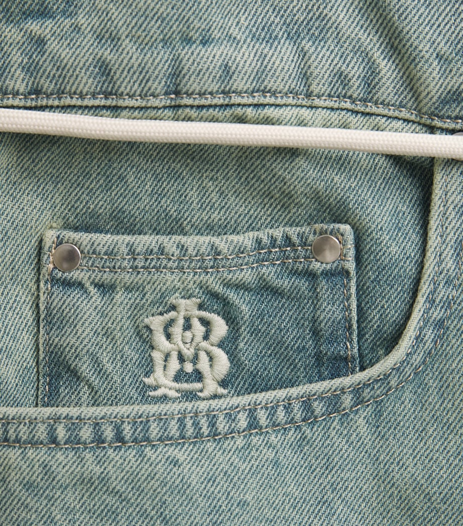 about:blank Mens Felled Denim Shorts Murky Wash Image 6