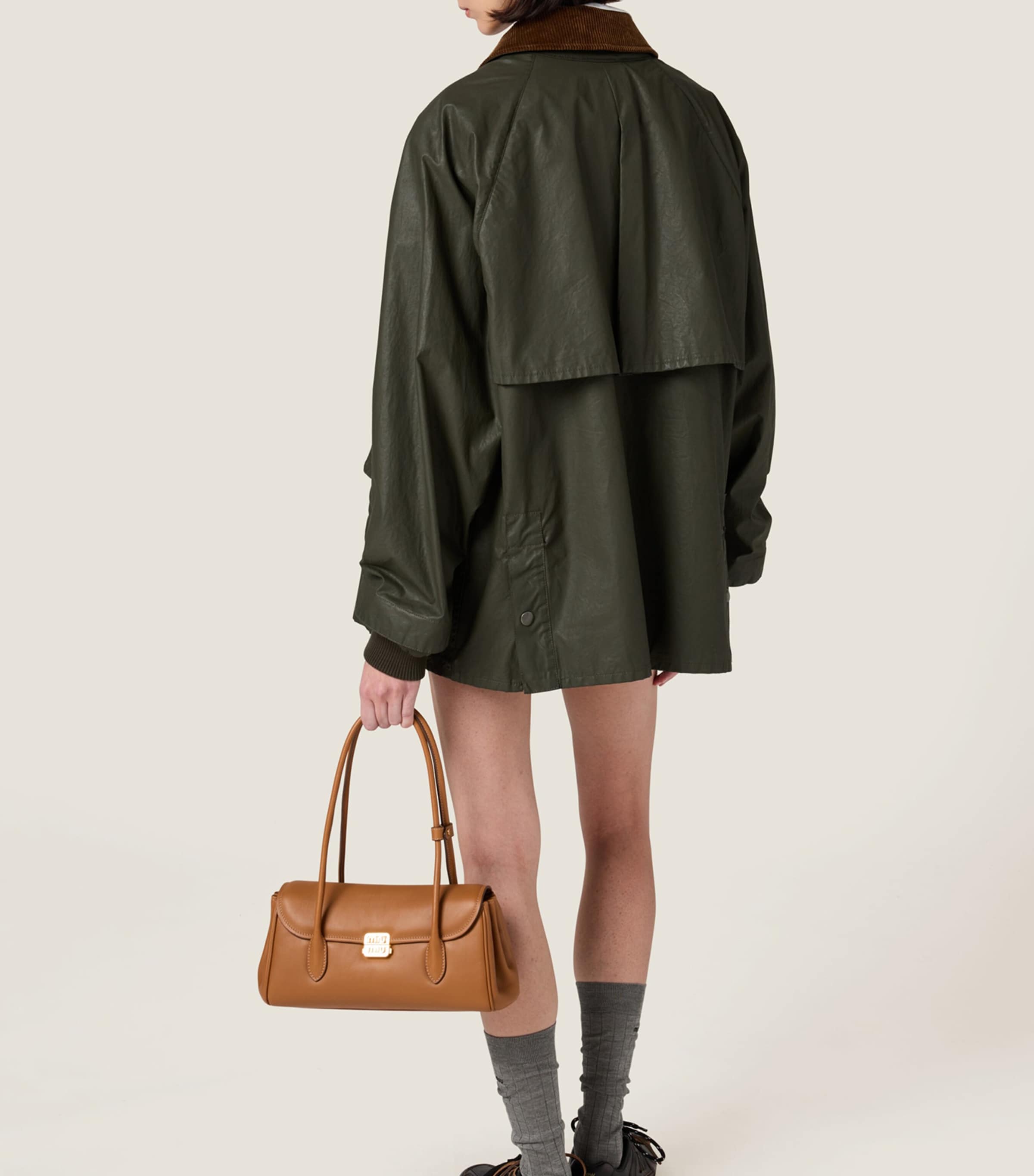 Coated Cotton Caban Jacket F0414 Image 3