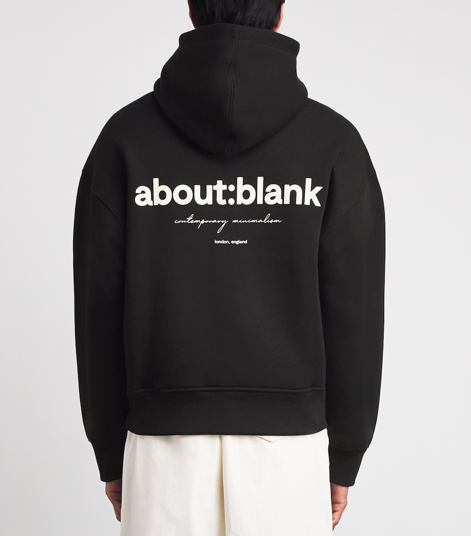 about:blank Mens Cotton Logo Hoodie Black Image 5