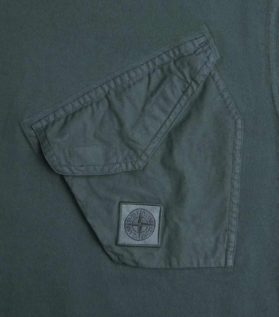 Stone Island Mens Cotton Compass Pocket T-Shirt Image 6