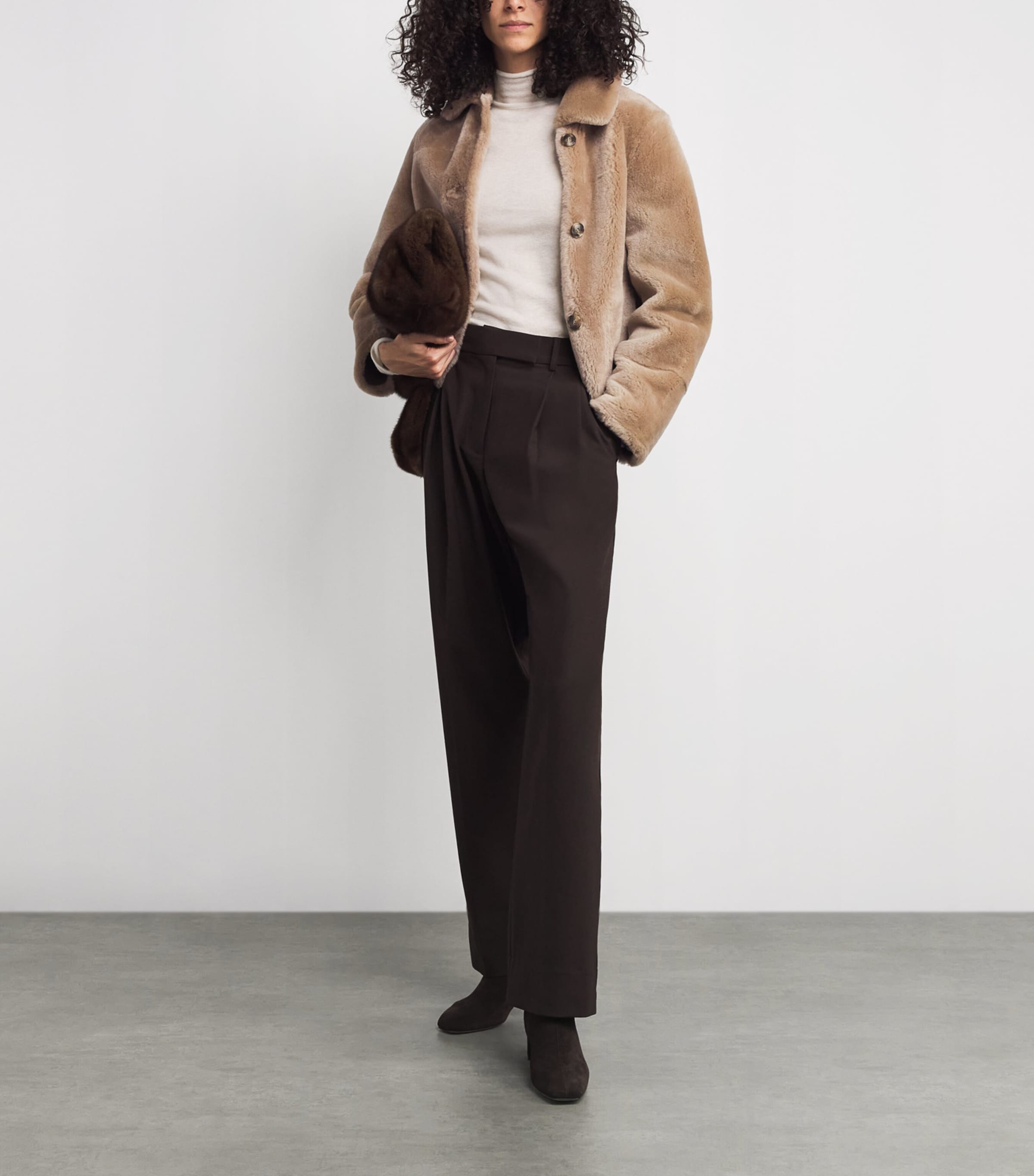 Shearling Pea Jacket A2261 Image 2