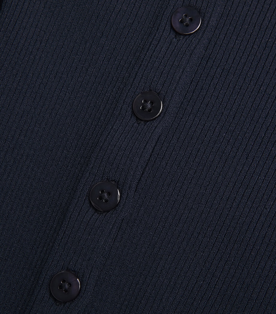 Rib-Knit Cropped Cardigan NAVY Image 5