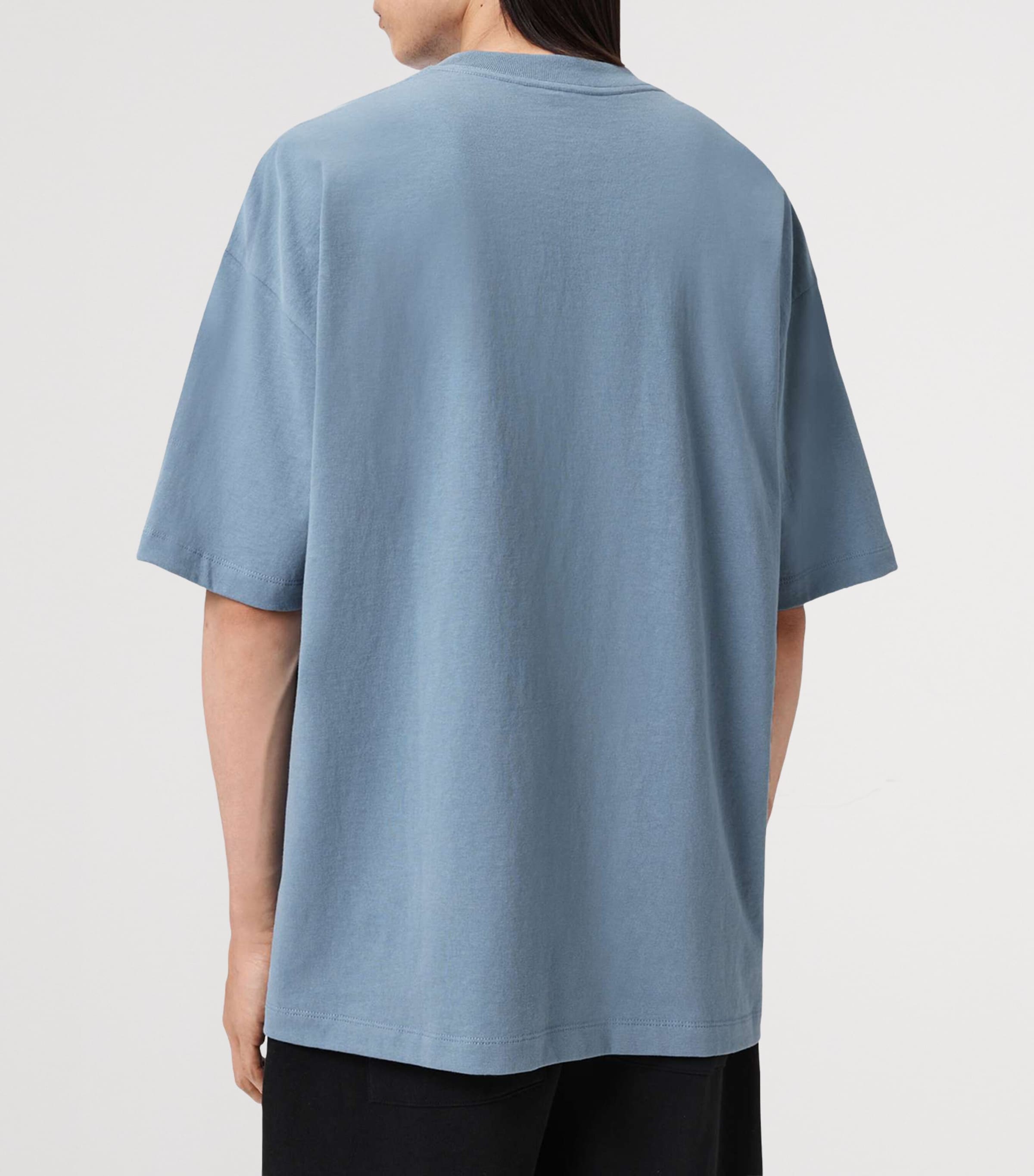 AllSaints Mens Organic Cotton Xander T-Shirt Coastline Blue Image 4