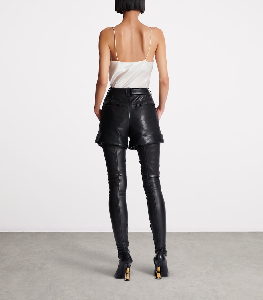 Lambskin Pleated Shorts 0PA NOIR Image 3
