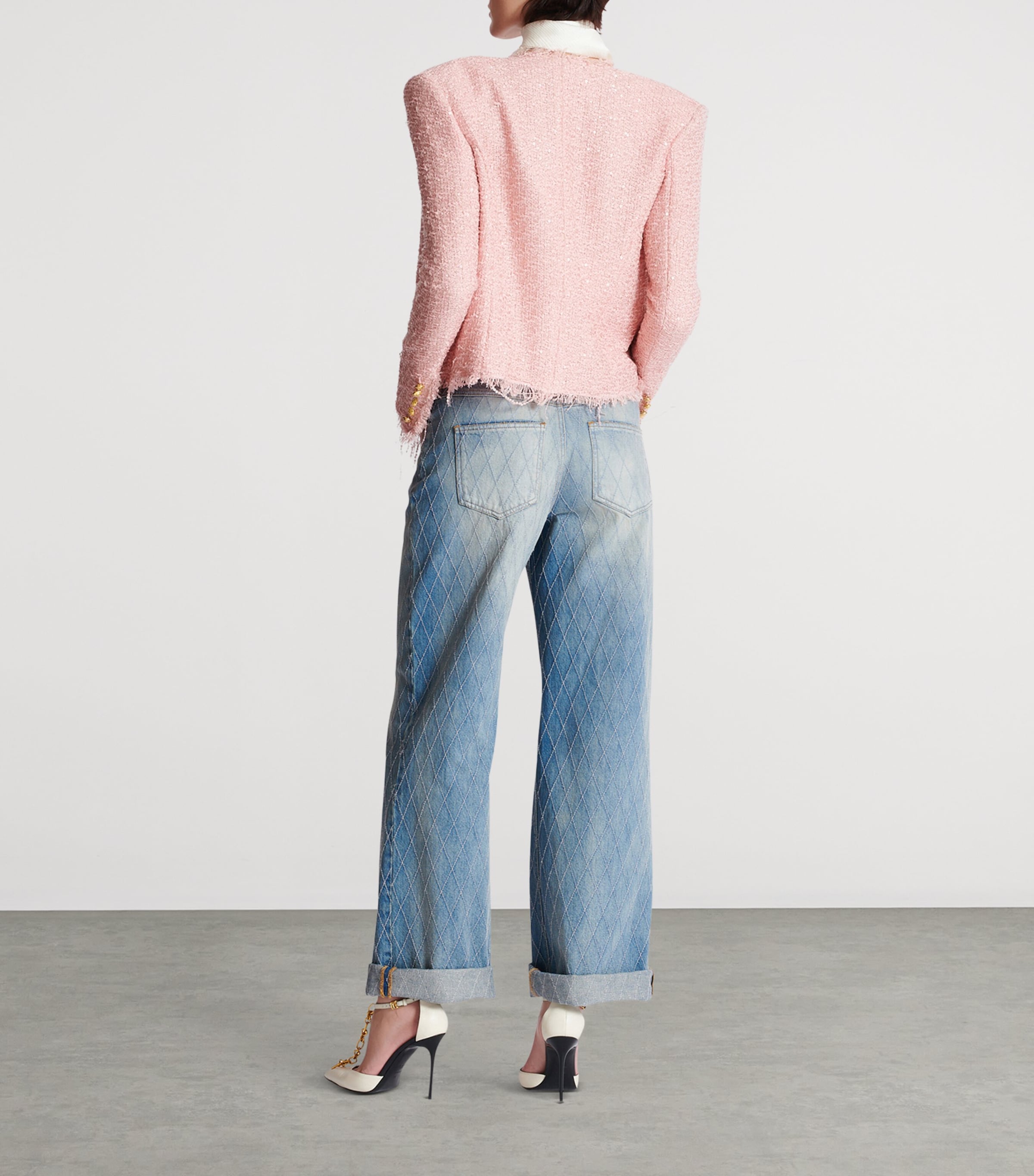 Tweed Sequinned Blazer 4CU ROSE Image 3