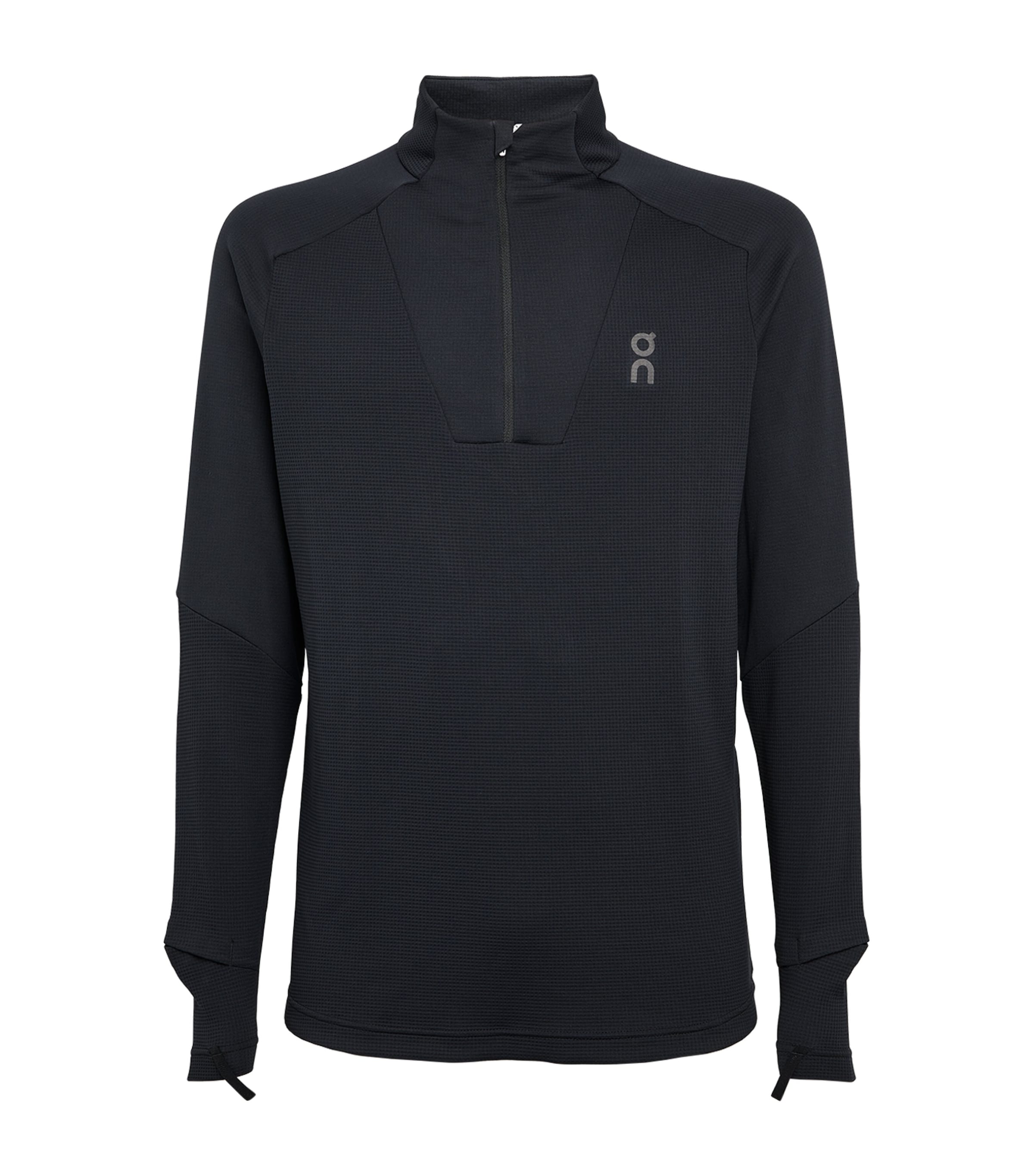 Climate Zip-Up Long-Sleeve T-Shirt BLACK Image 1