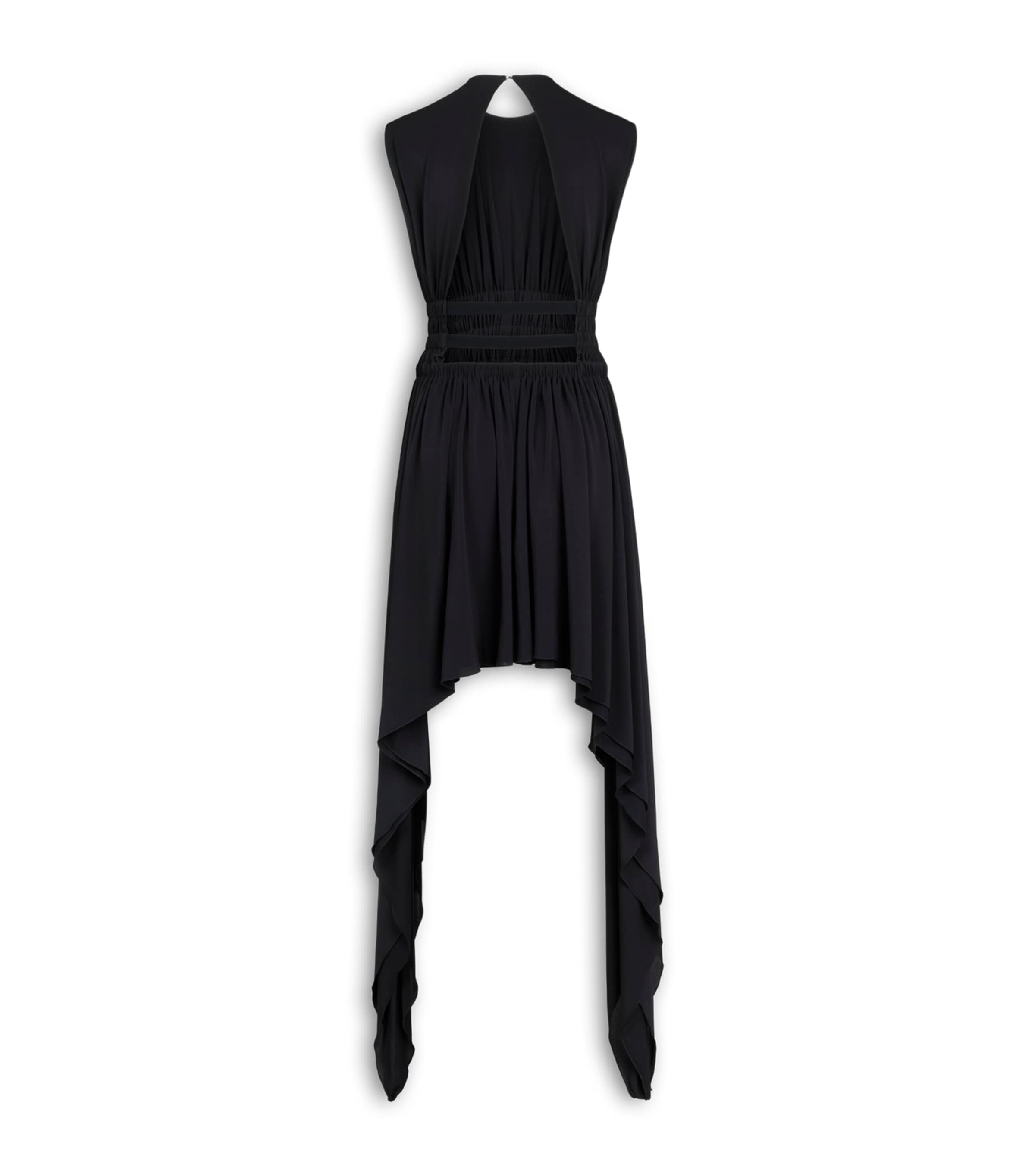Alaïa Womens High-Low Mini Dress Noir Alaia Image 4