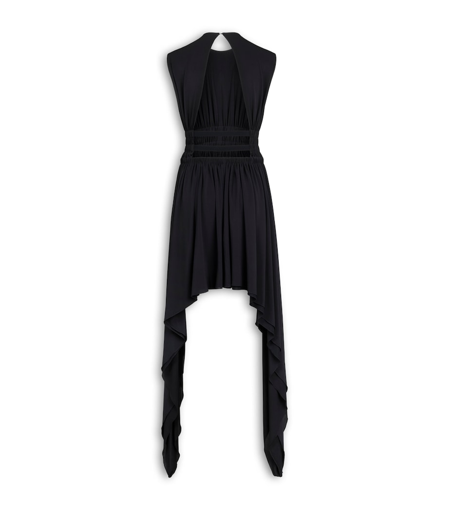 Alaïa Womens High-Low Mini Dress Noir Alaia Image 4