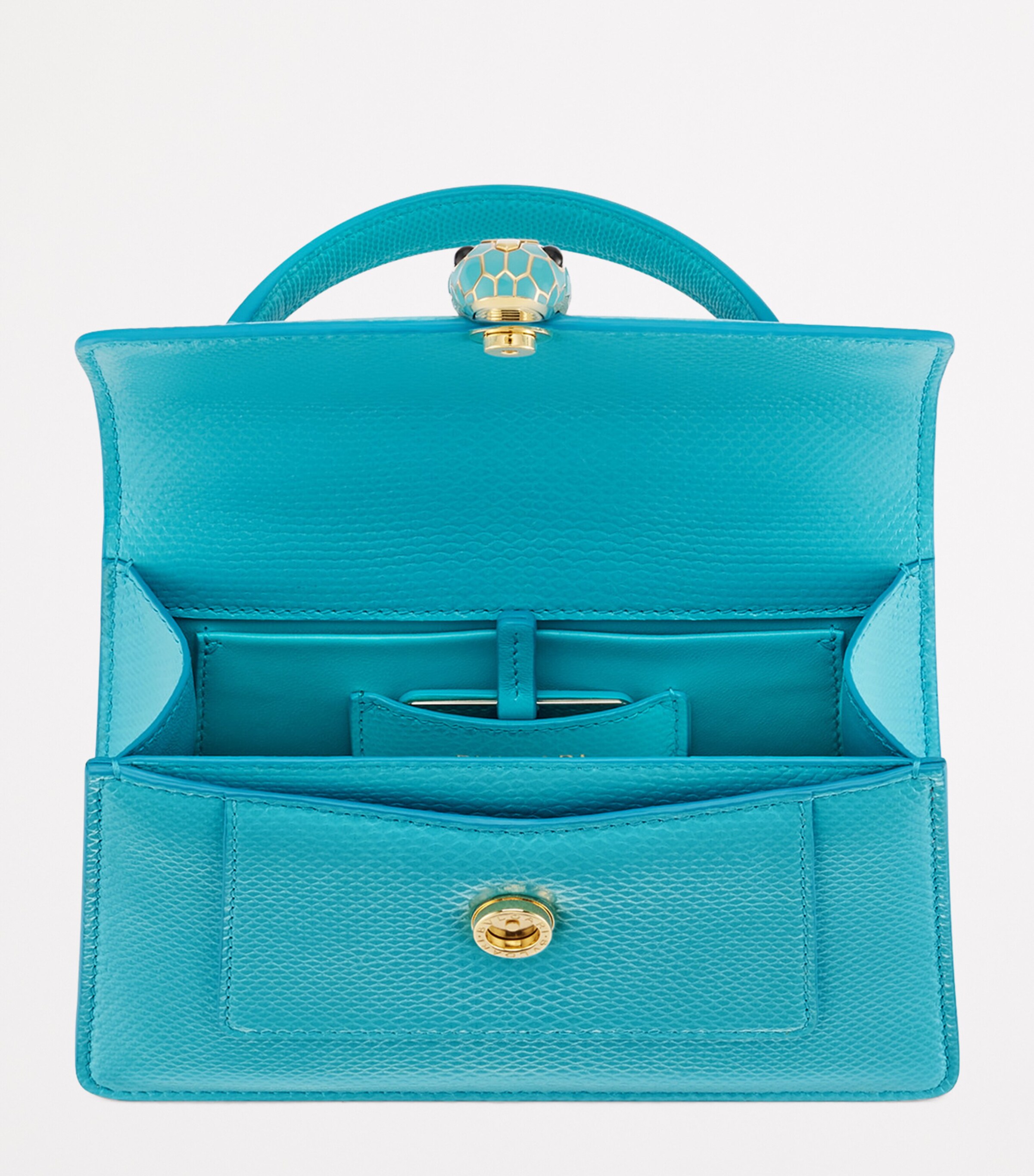 Bvlgari Mini Serpenti Forever Top-Handle Bag Turquoise Image 3