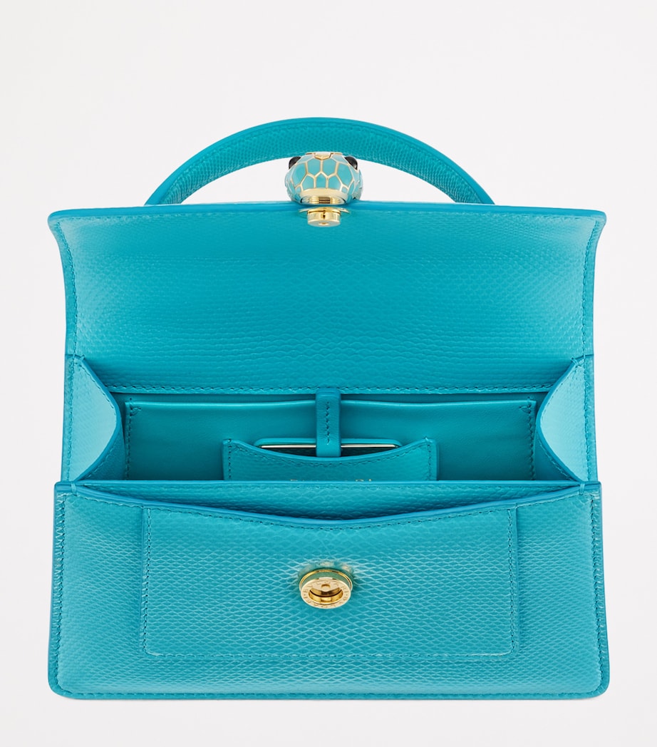 Bvlgari Mini Serpenti Forever Top-Handle Bag Turquoise Image 3