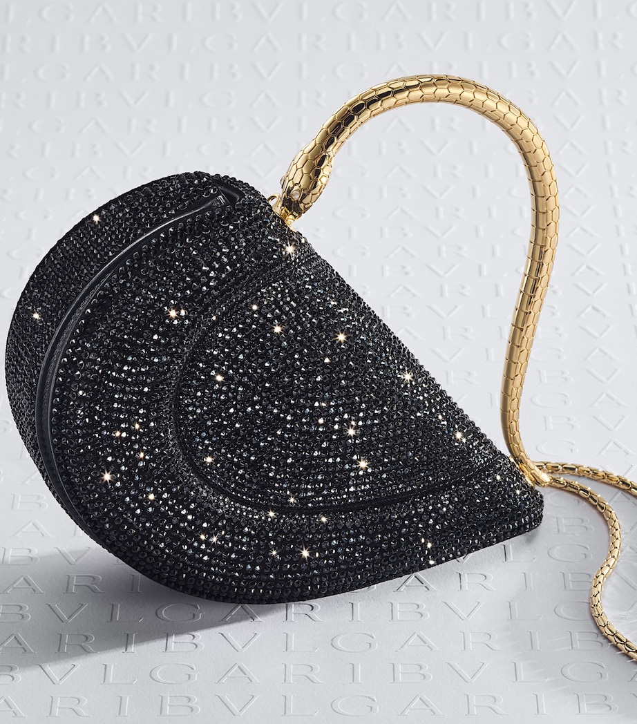 Crystal Serpenti Cuore 1968 Top-Handle Bag BLACK Image 5