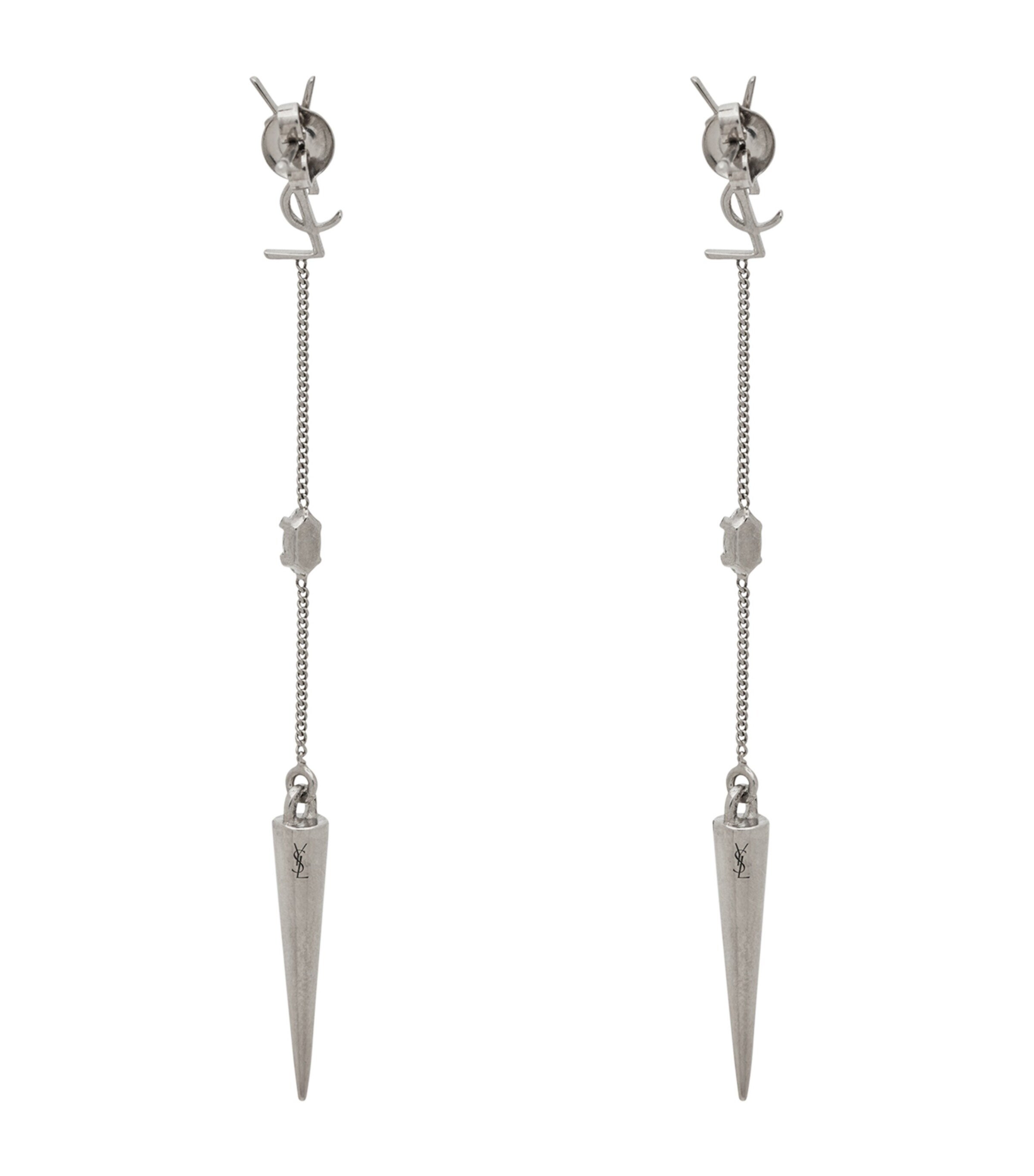 Saint Laurent Logo Spike Earrings Image 2