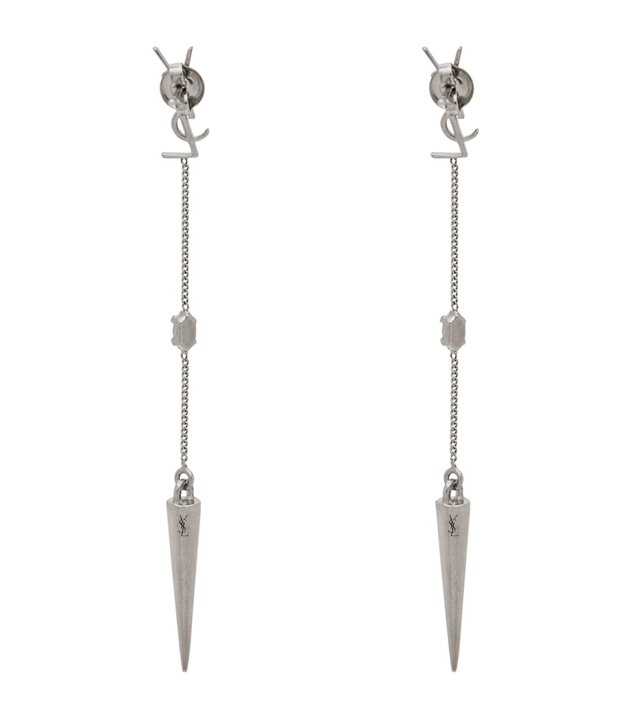 Saint Laurent Logo Spike Earrings Image 2