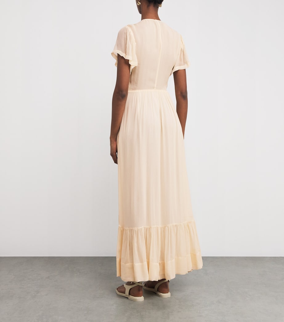 Silk Tie-Neck Agathe Maxi Dress 23EC ECRU Image 3