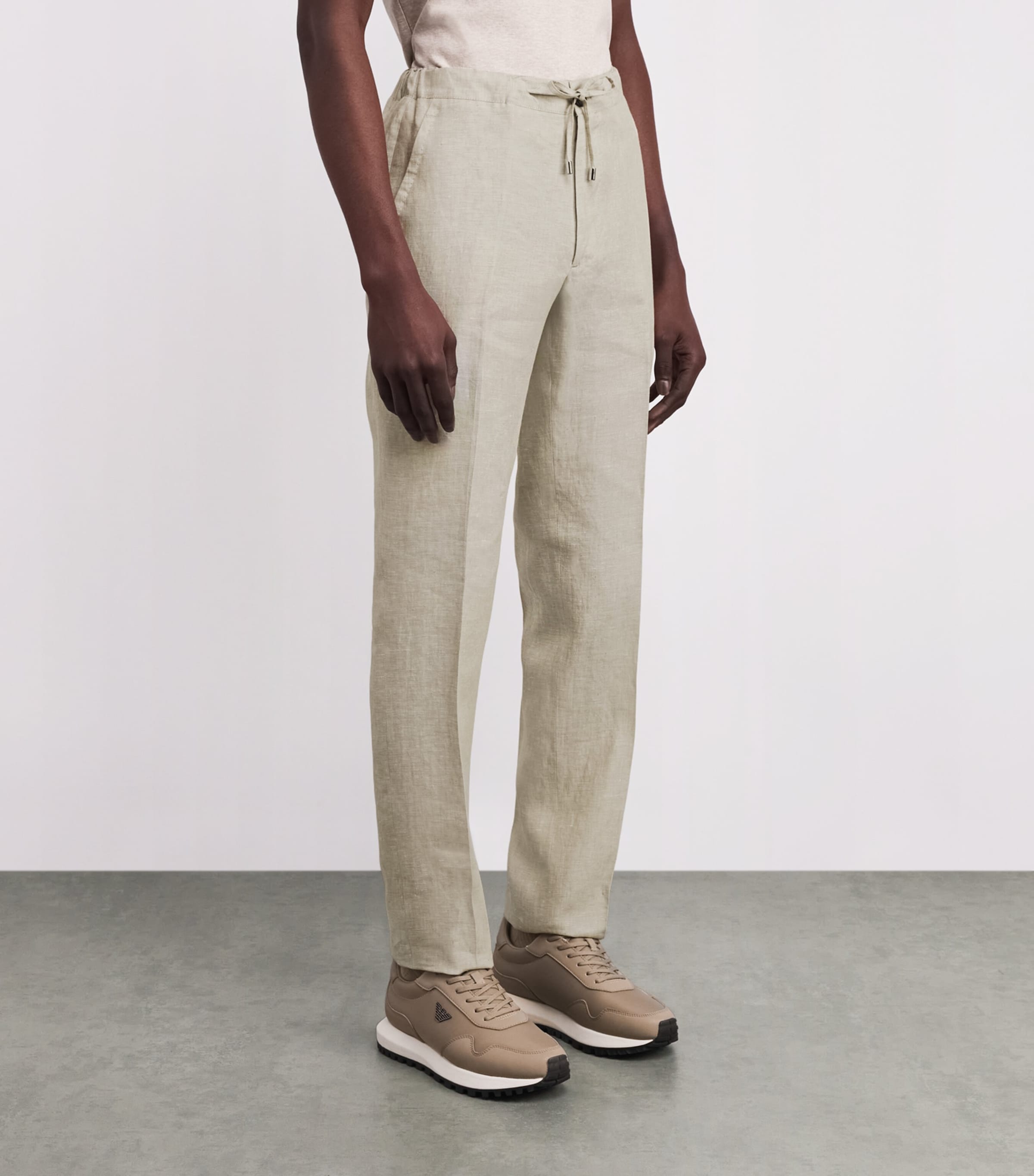 Linen Drawstring Trousers 5401-NATURALE Image 3