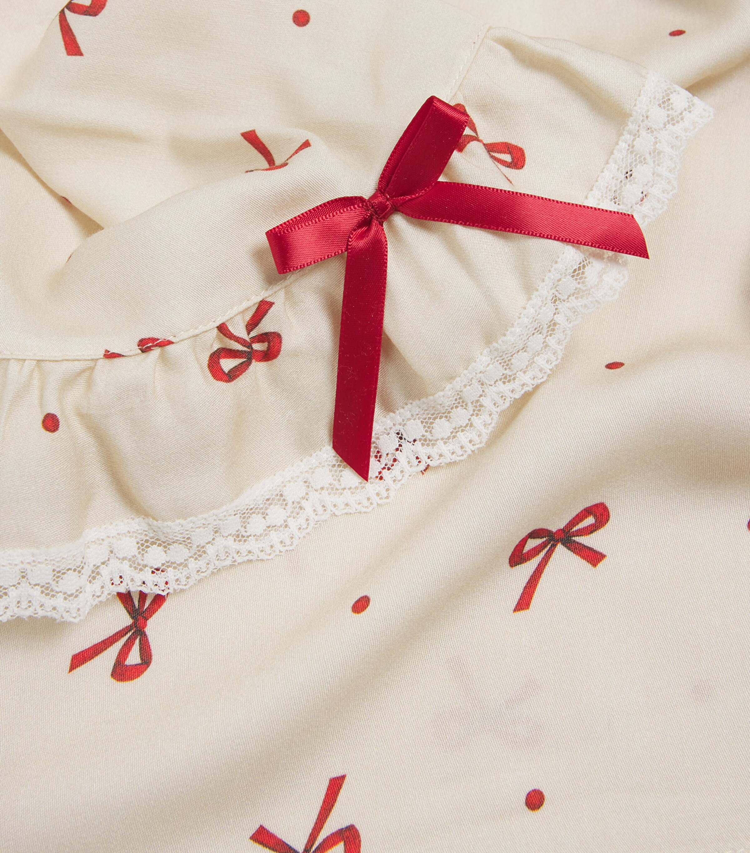 Jersey Printed Helena Pyjama Set (2-12 Years) RED BOWS Image 4