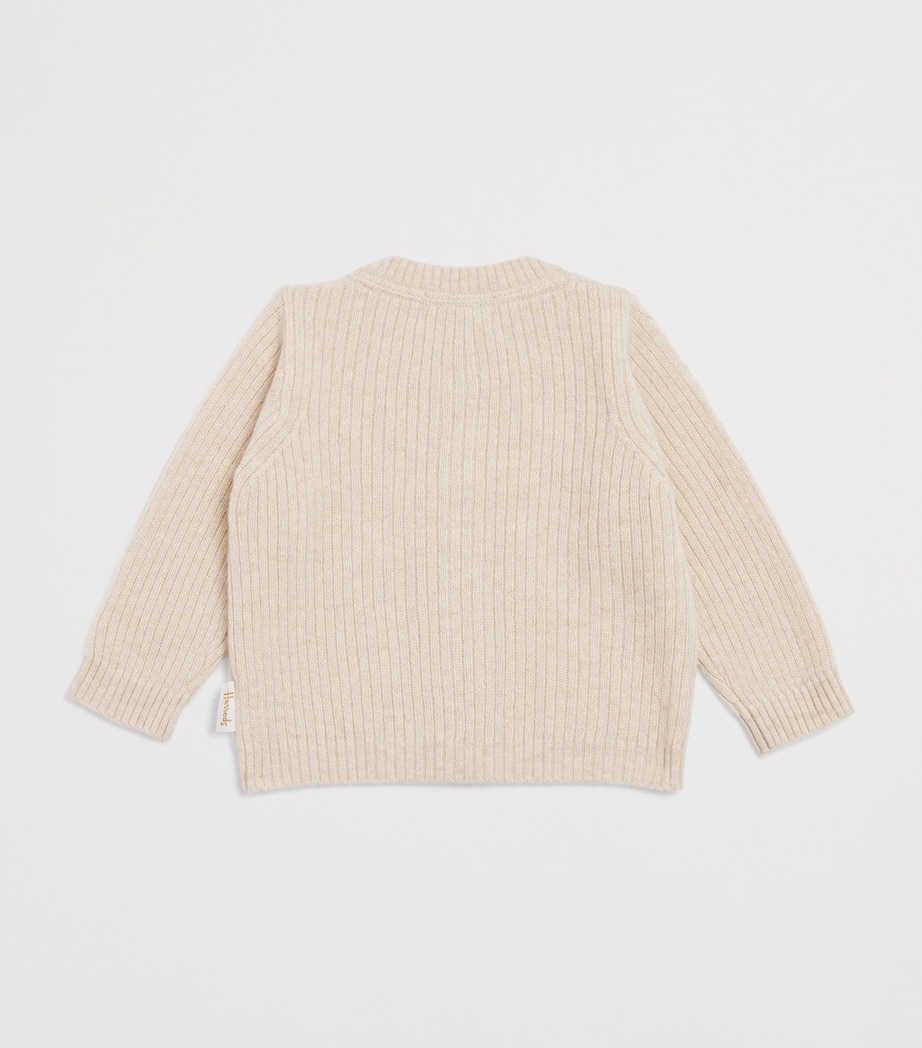 Cashmere Cable-Knit Cardigan (0-18 Months) OATMEAL Image 2