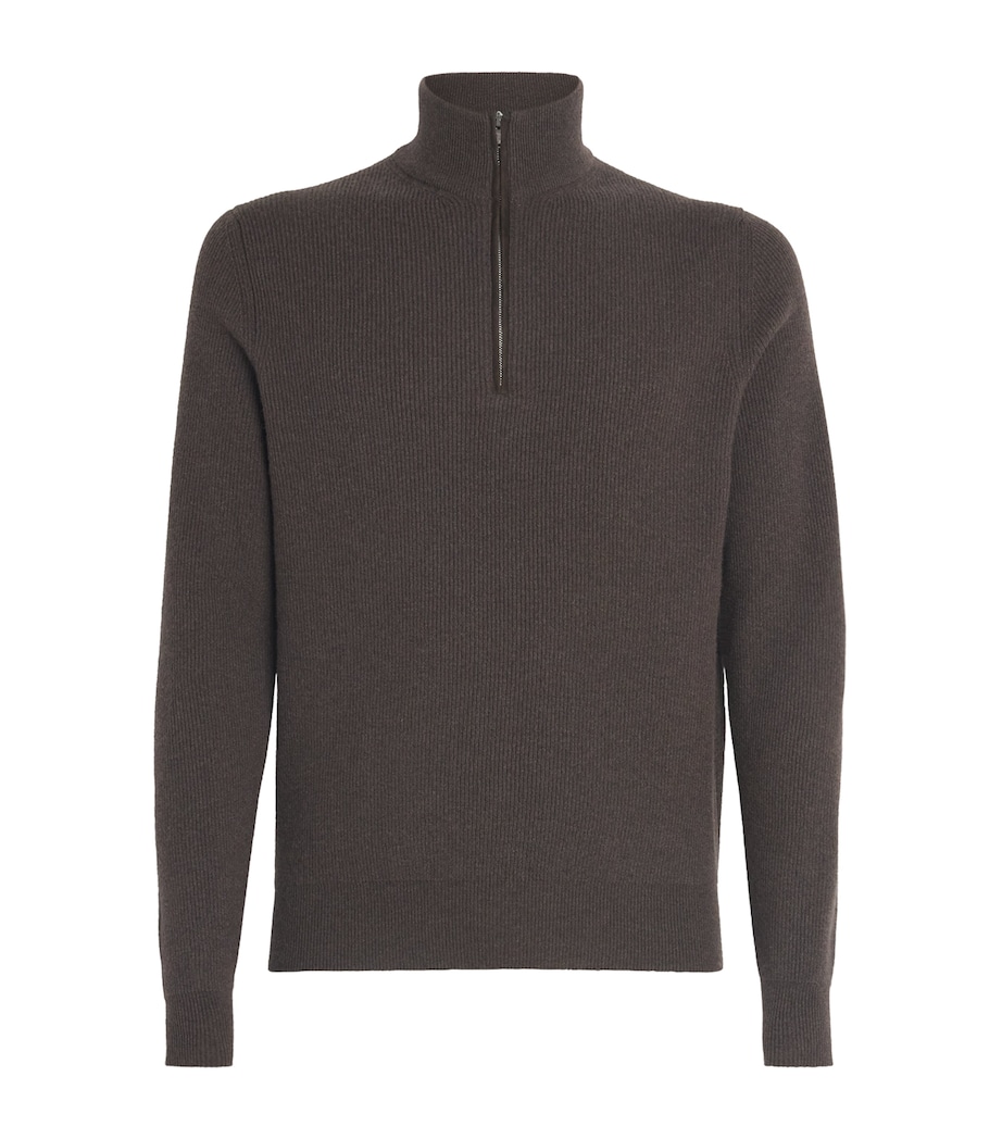 Cashmere Quarter-Zip Sweater A.6 MARRONE A25/26 Image 1