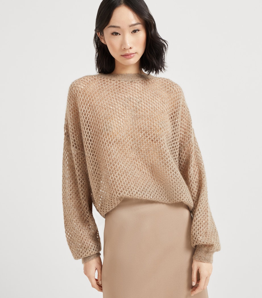 Mohair-Blend Mesh Sweater C3592 Image 2