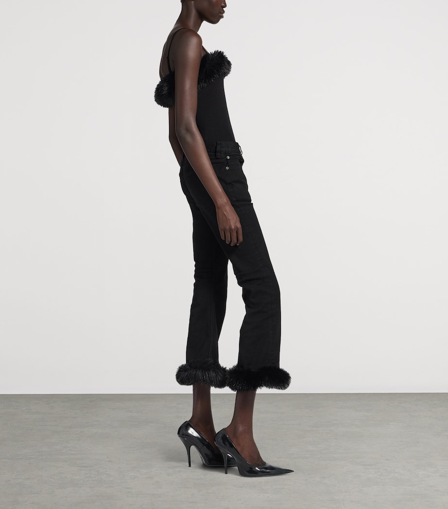 Faux Fur-Trim Capri Trousers 1105 Image 4