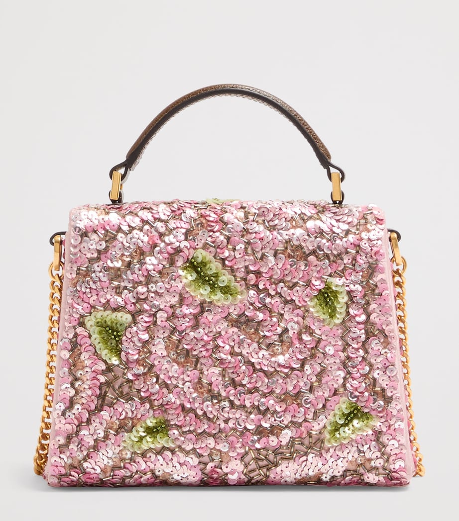 Valentino Garavani Mini Sequinned VSLING Top-Handle Bag Image 4