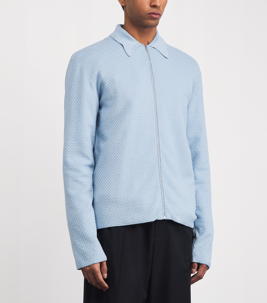 Cotton Zip-Up Sweatshirt 456 BLUE HAZE Image 3