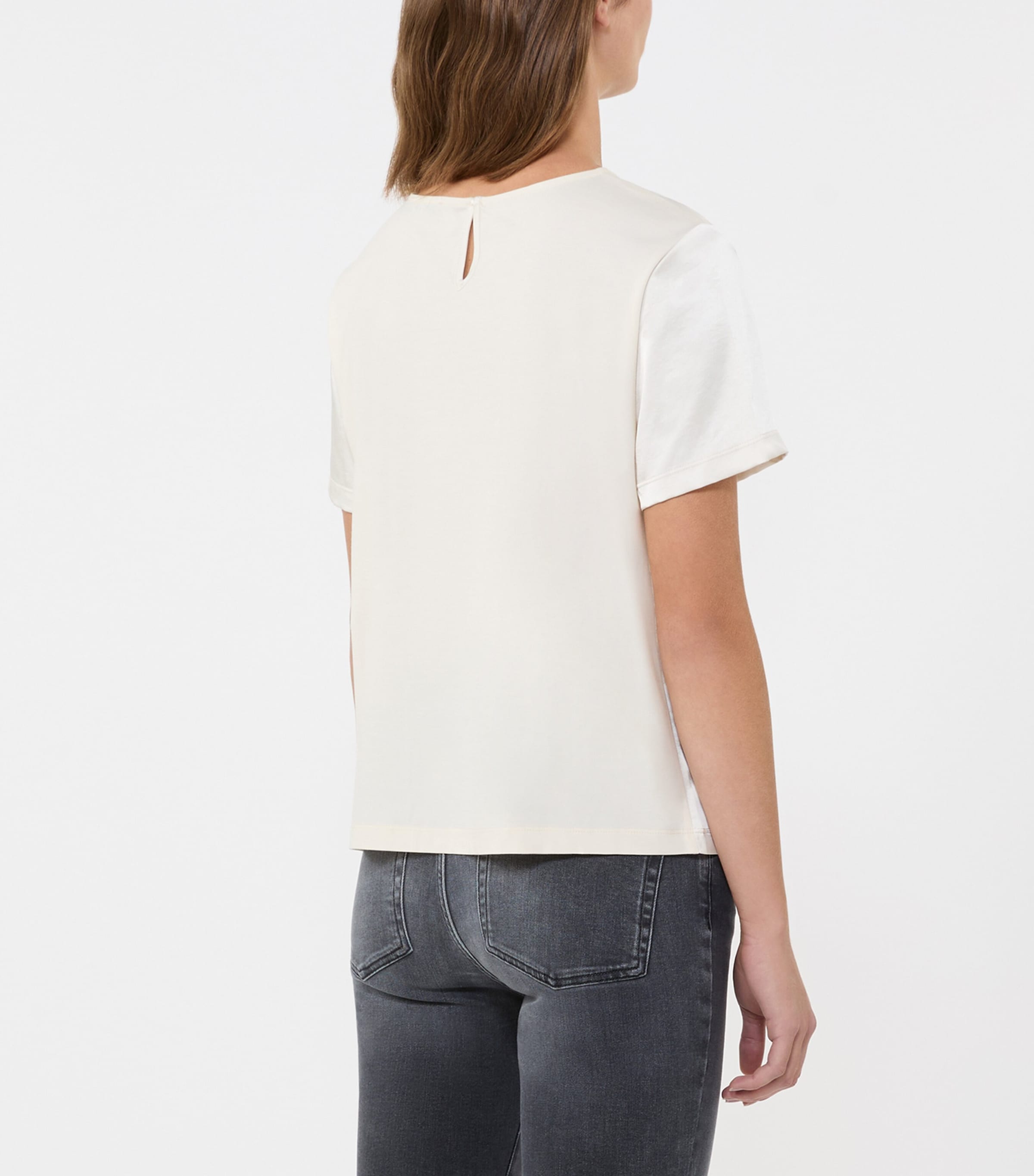 Weekend Max Mara Womens Satin T-Shirt Ecru Image 5