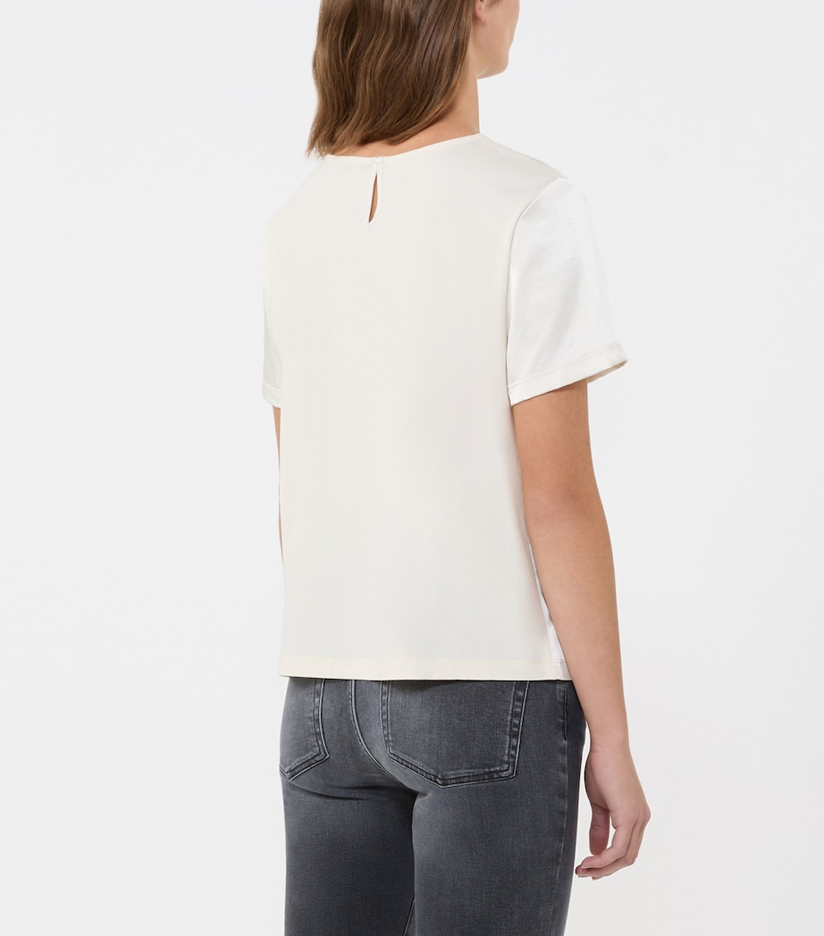 Weekend Max Mara Womens Satin T-Shirt Ecru Image 5