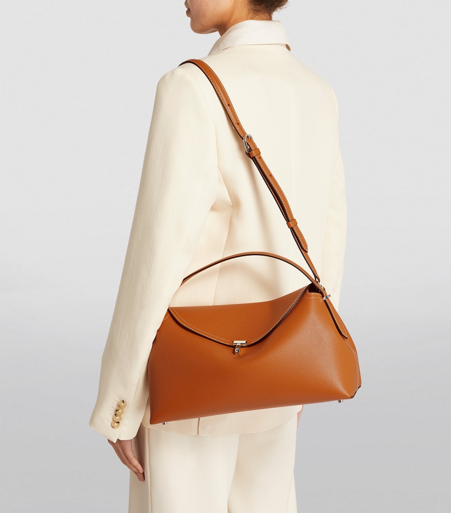 Leather T-Lock Top-Handle Bag TAN 105 Image 4