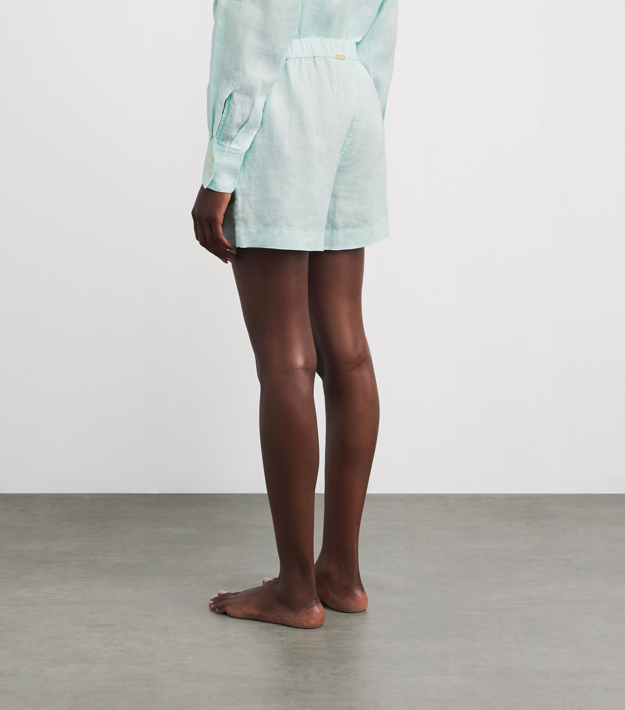 Linen Drawstring Corfu Shorts MNT-MNT/LINEN Image 4