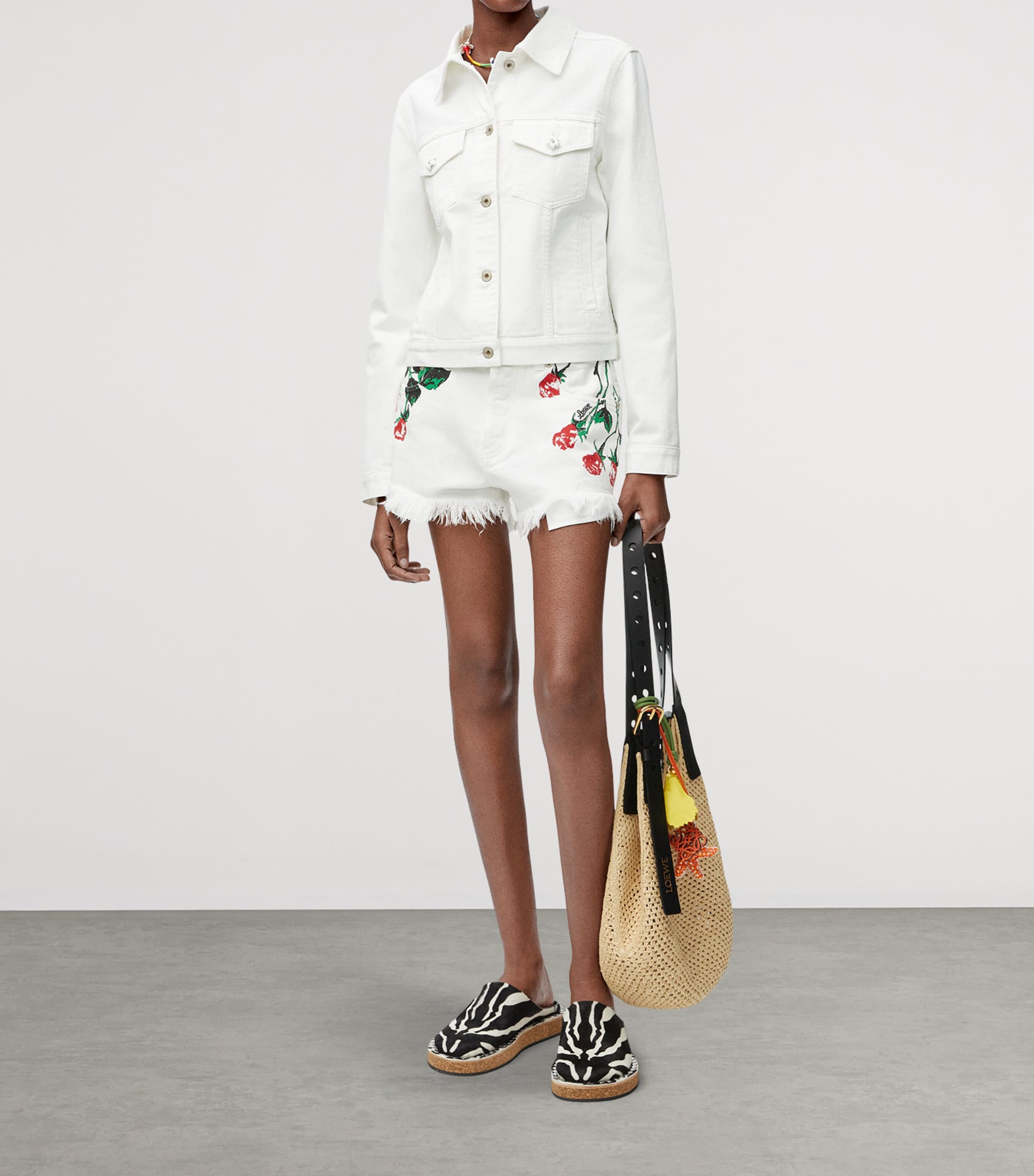 LOEWE x Paula's Ibiza Floral Denim Shorts | Harrods US