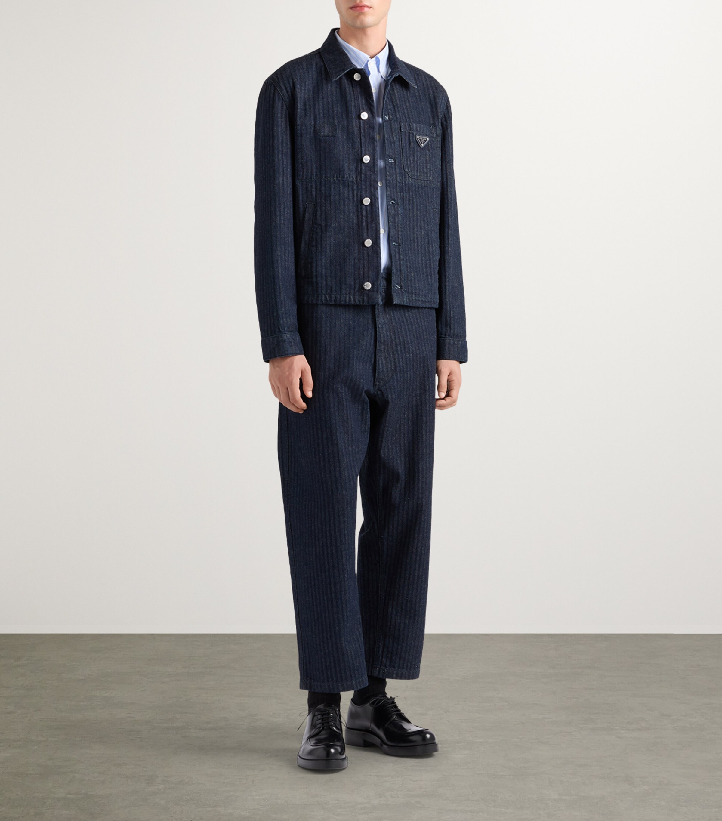 Chevron Denim Jacket F0008 Image 2