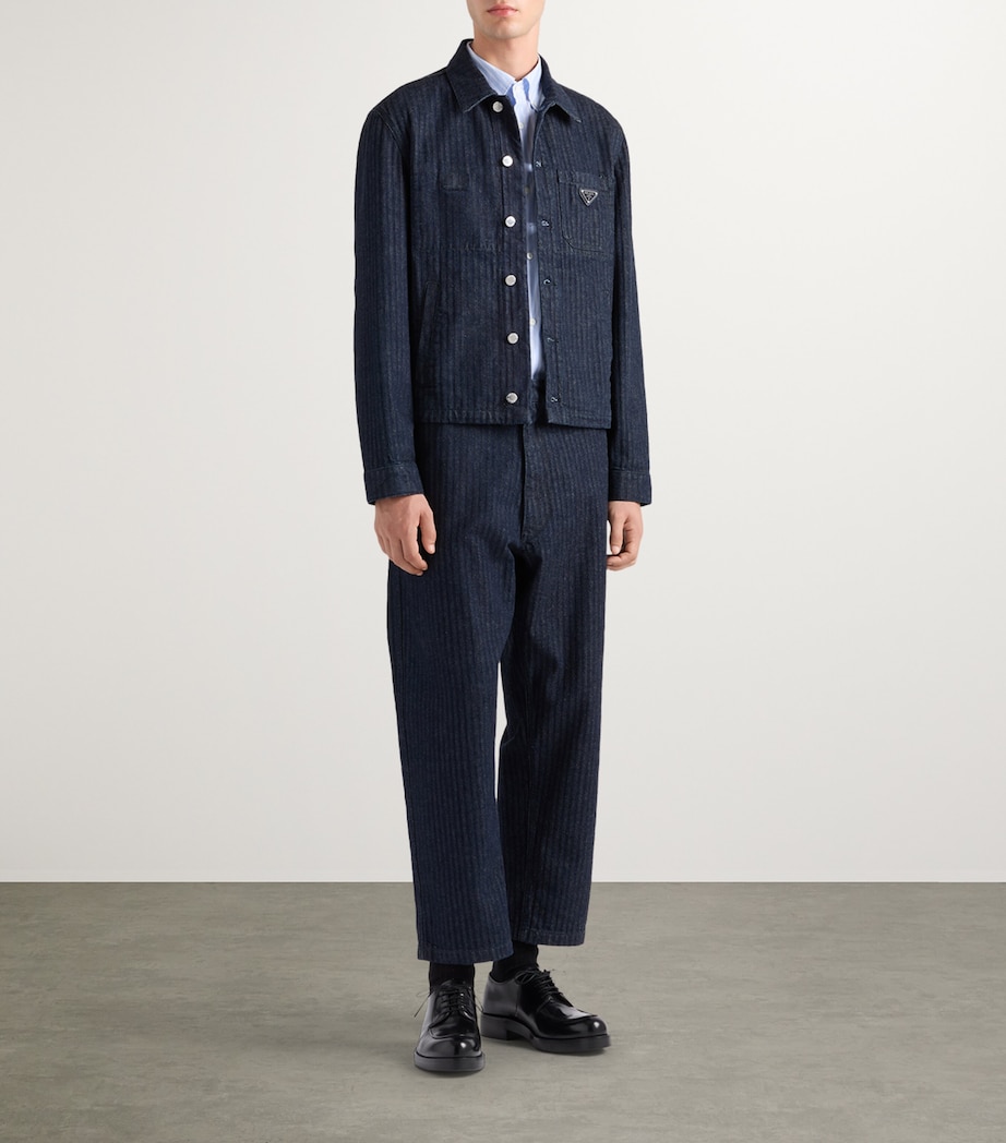 Chevron Denim Jacket F0008 Image 2