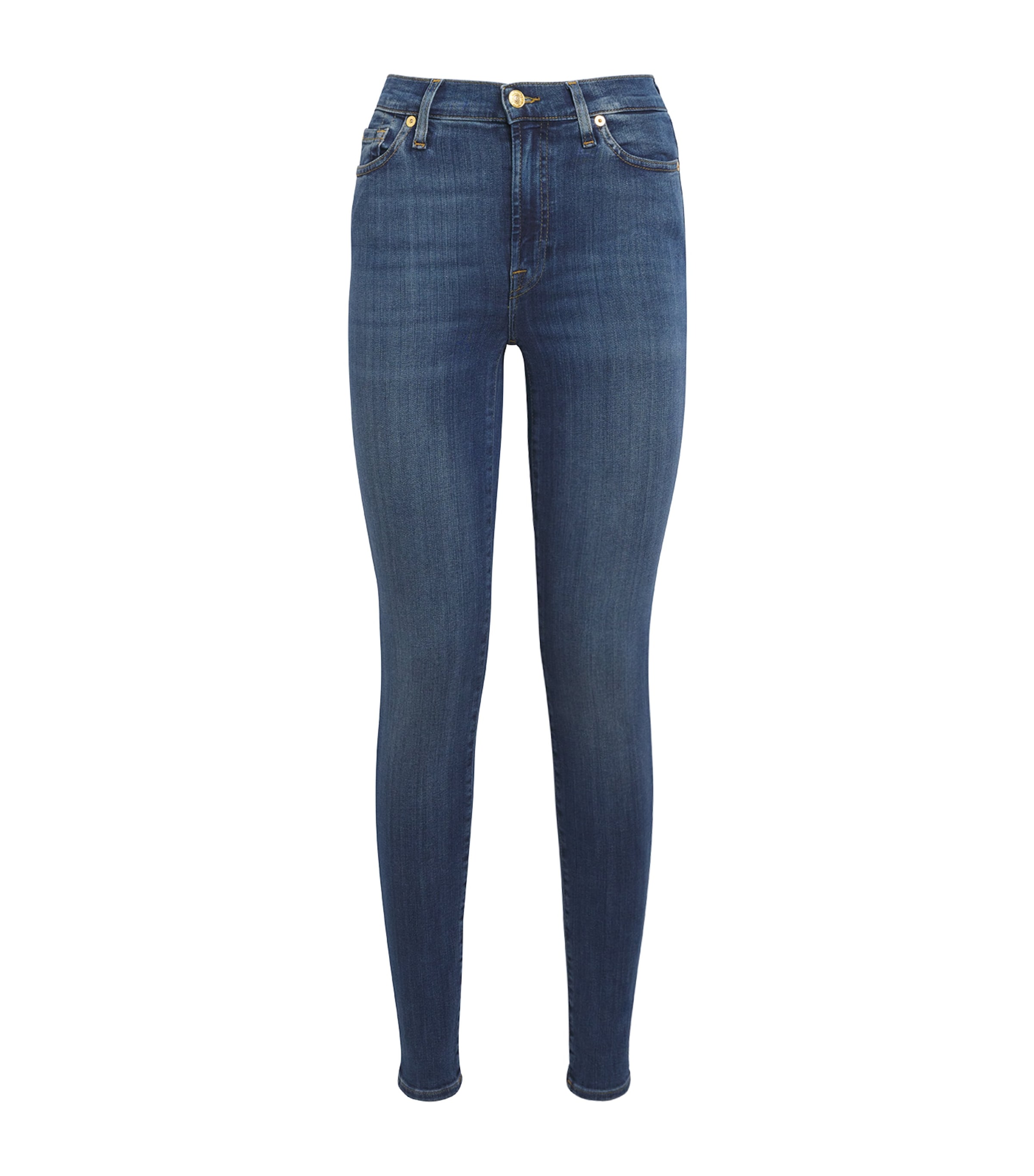 7 For All Mankind Womens Calie Mid-Rise Straight Jeans Explorer Image 1