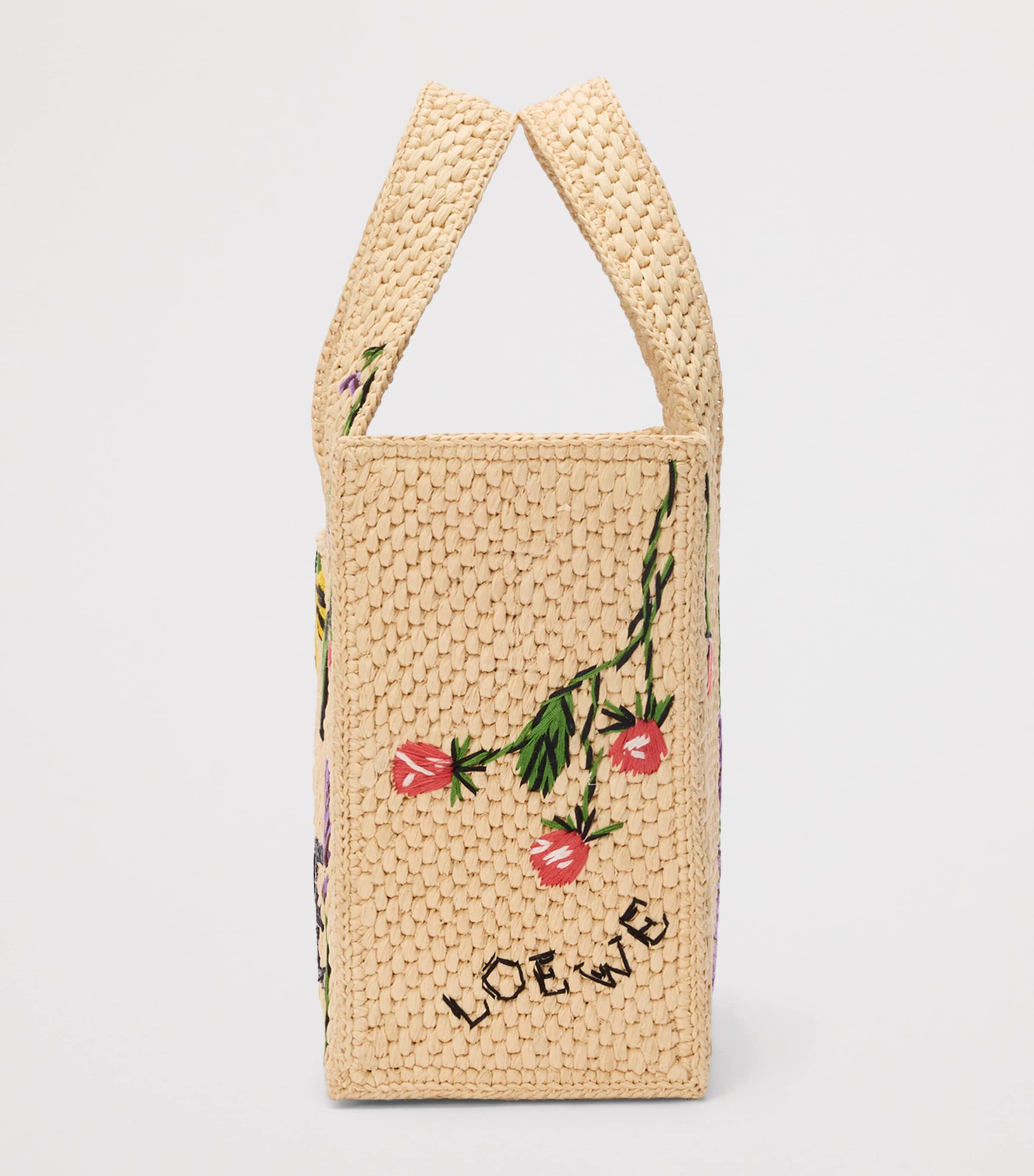【LOEWE】Paula's Ibiza スモールフォント ラフィアトートバッグ ロエベフォント トート スモール（ラフィア） ブラック - LOEWE