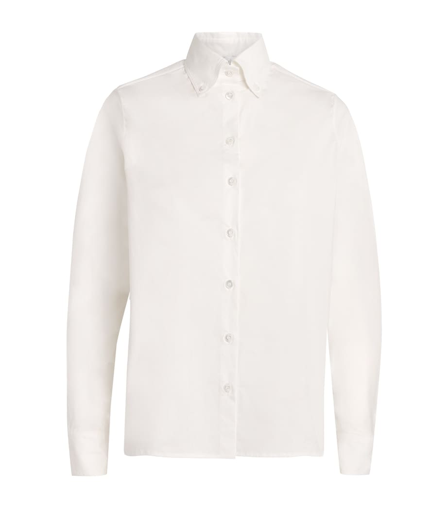 Eleventy Womens Stretch-Cotton Shirt Bianco Image 1
