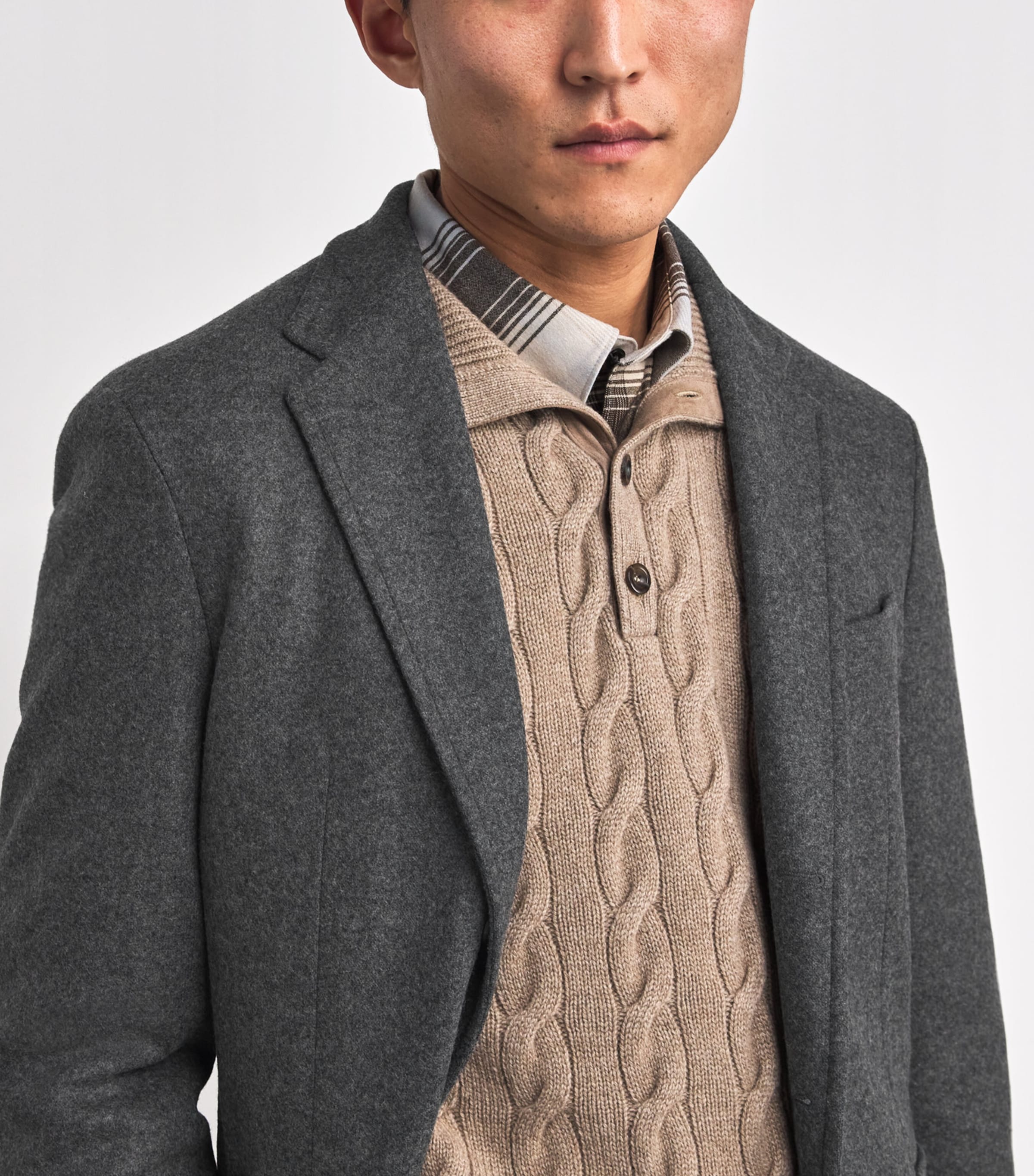 Wool-Blend Flannel Blazer GREY HEATHER Image 6
